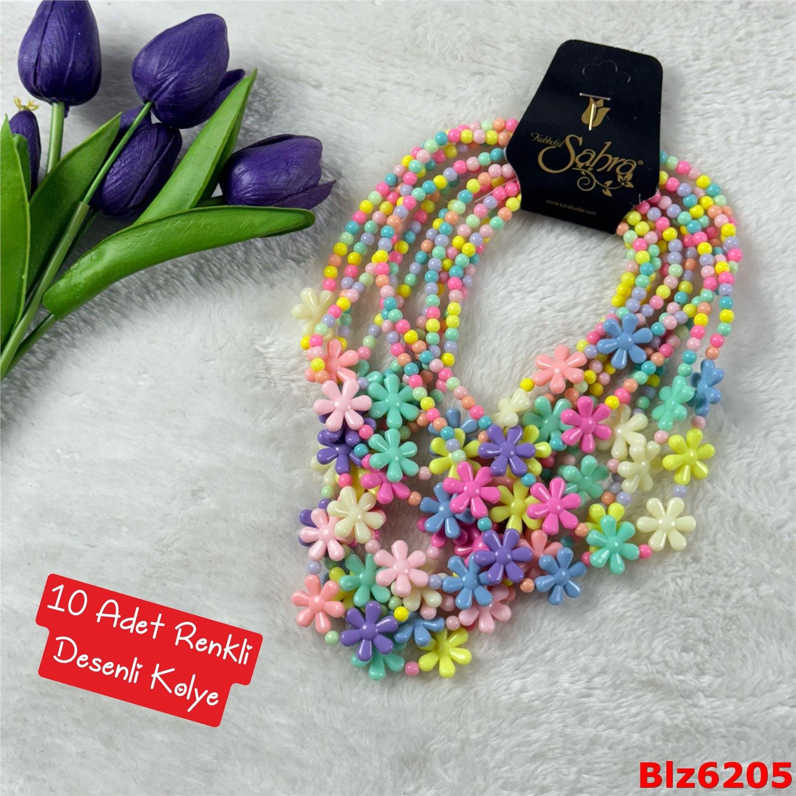 ZE-032 10 Adet Renkli Desenli Kolye