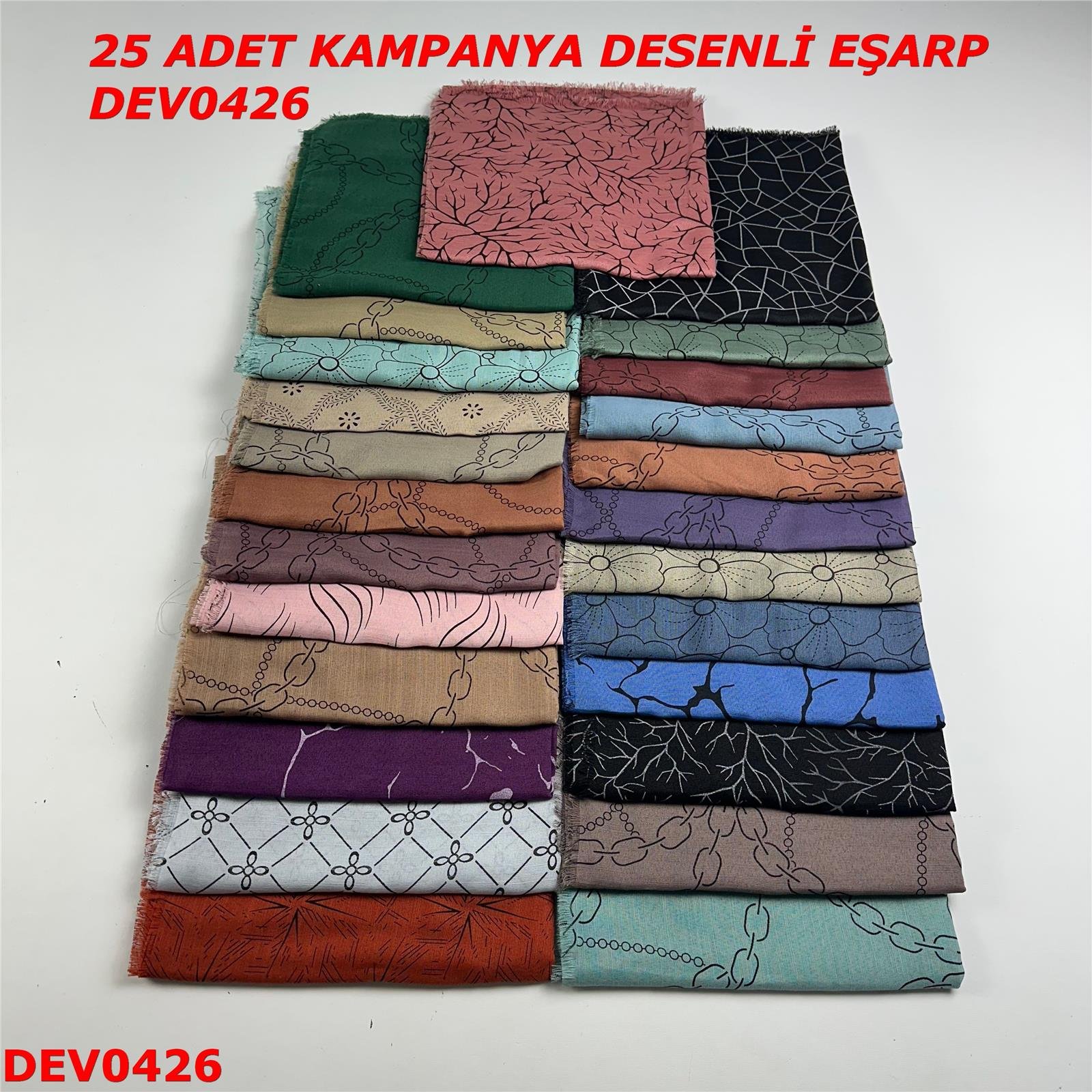 25 ADET  KAMPANYA DESENLİ EŞARP