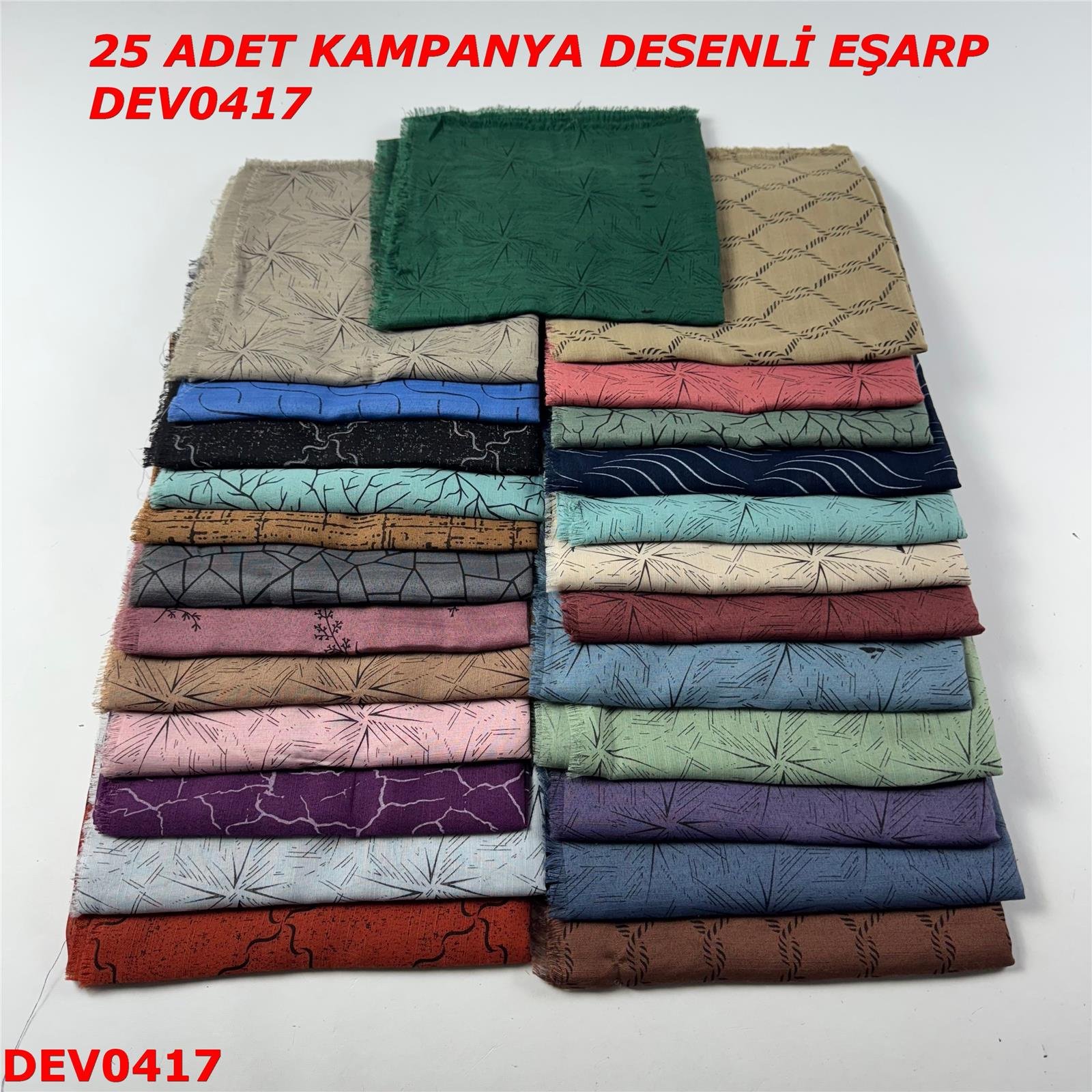 25 ADET  KAMPANYA DESENLİ EŞARP