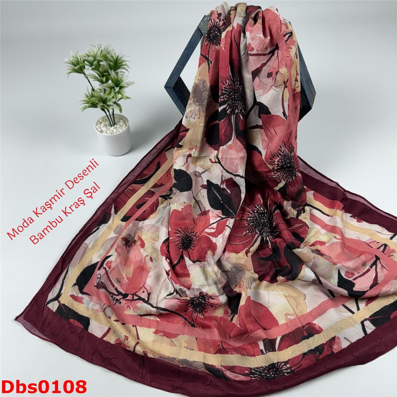 K-126 Moda Kaşmir Desenli Bambu Kraş Şal