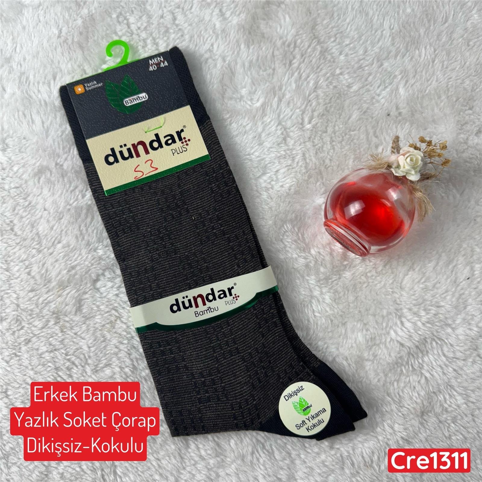 H-038 DÜNDAR Erkek Bambu Yazlık Soket Çorap (Dikişsiz Parfümlü)