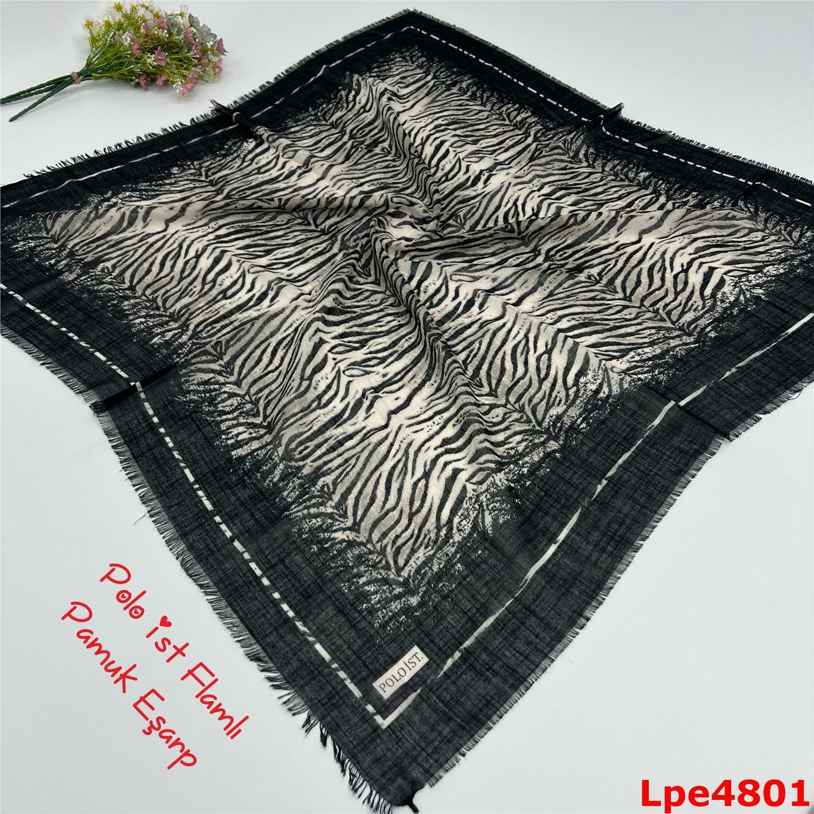 N-001 Polo İst Flamlı Pamuk Eşarp