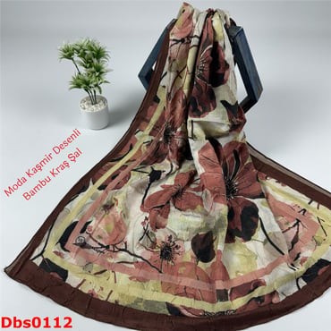 K-130 Moda Kaşmir Desenli Bambu Kraş Şal