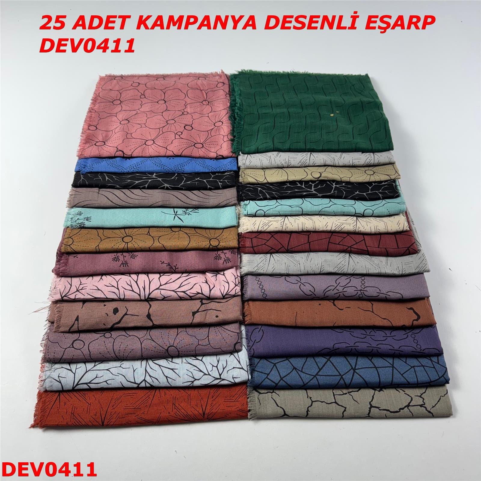25 ADET  KAMPANYA DESENLİ EŞARP