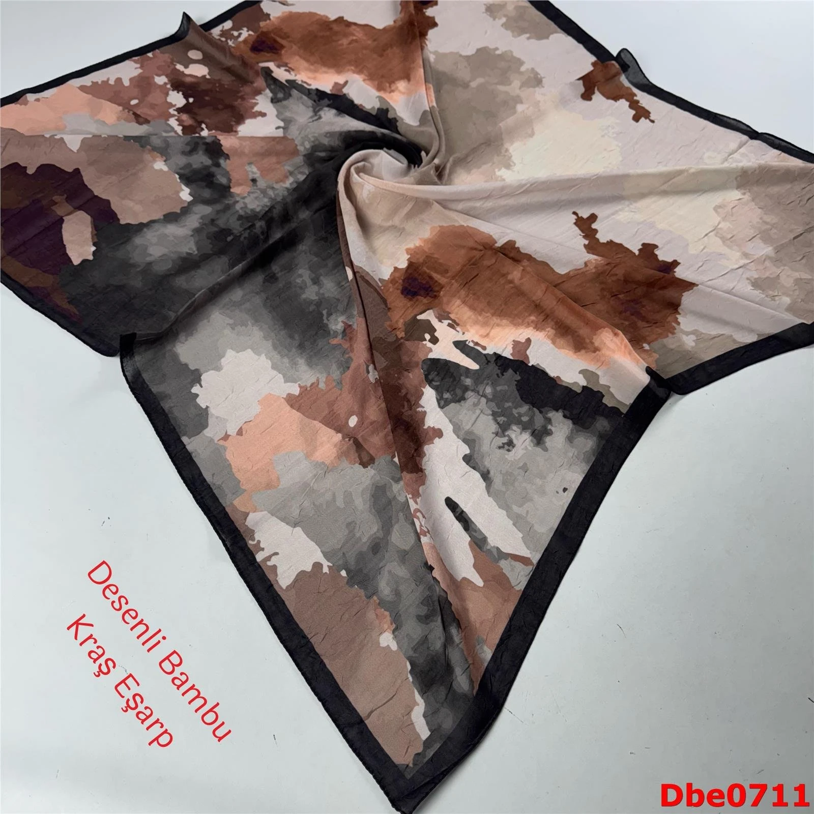 P-106 Desenli Bambu Kraş Eşarp