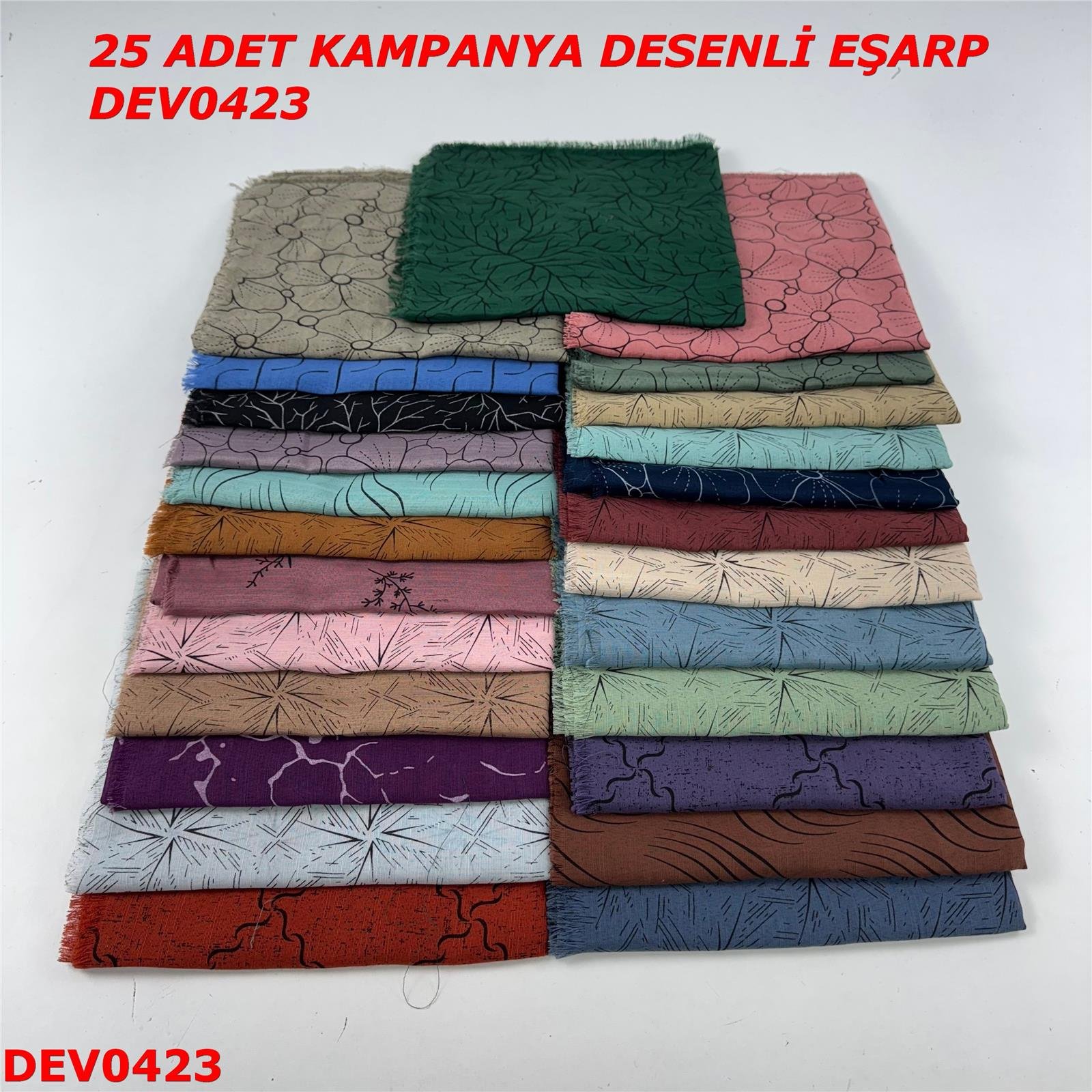 25 ADET  KAMPANYA DESENLİ EŞARP