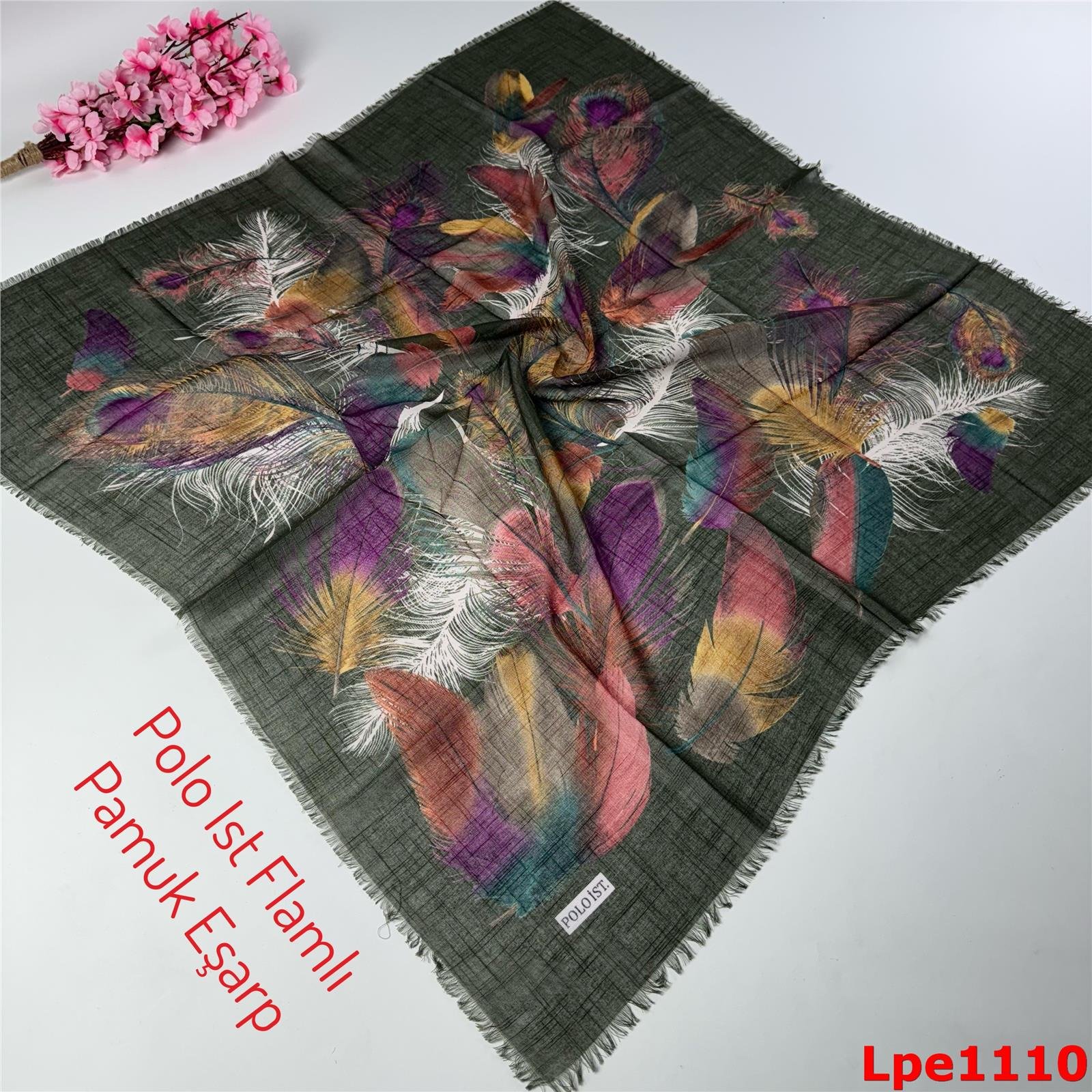 N-157 Polo İst Flamlı Pamuk Eşarp