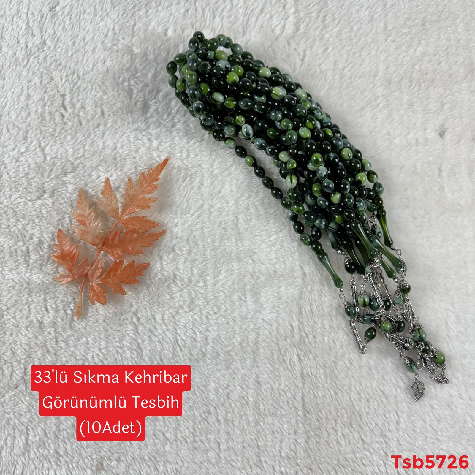 ZZ-154 33'lü Kehribar Görünümlü Tesbih (10 ADET)