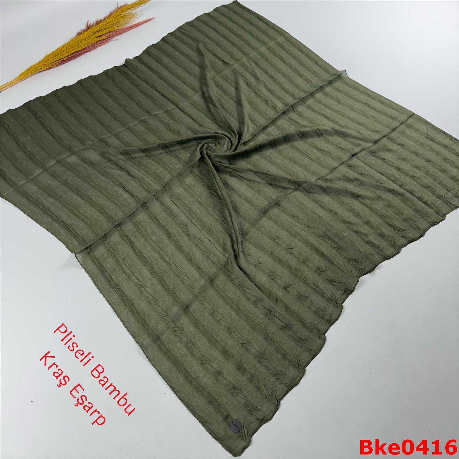 J-148 Pliseli Bambu Kraş Eşarp