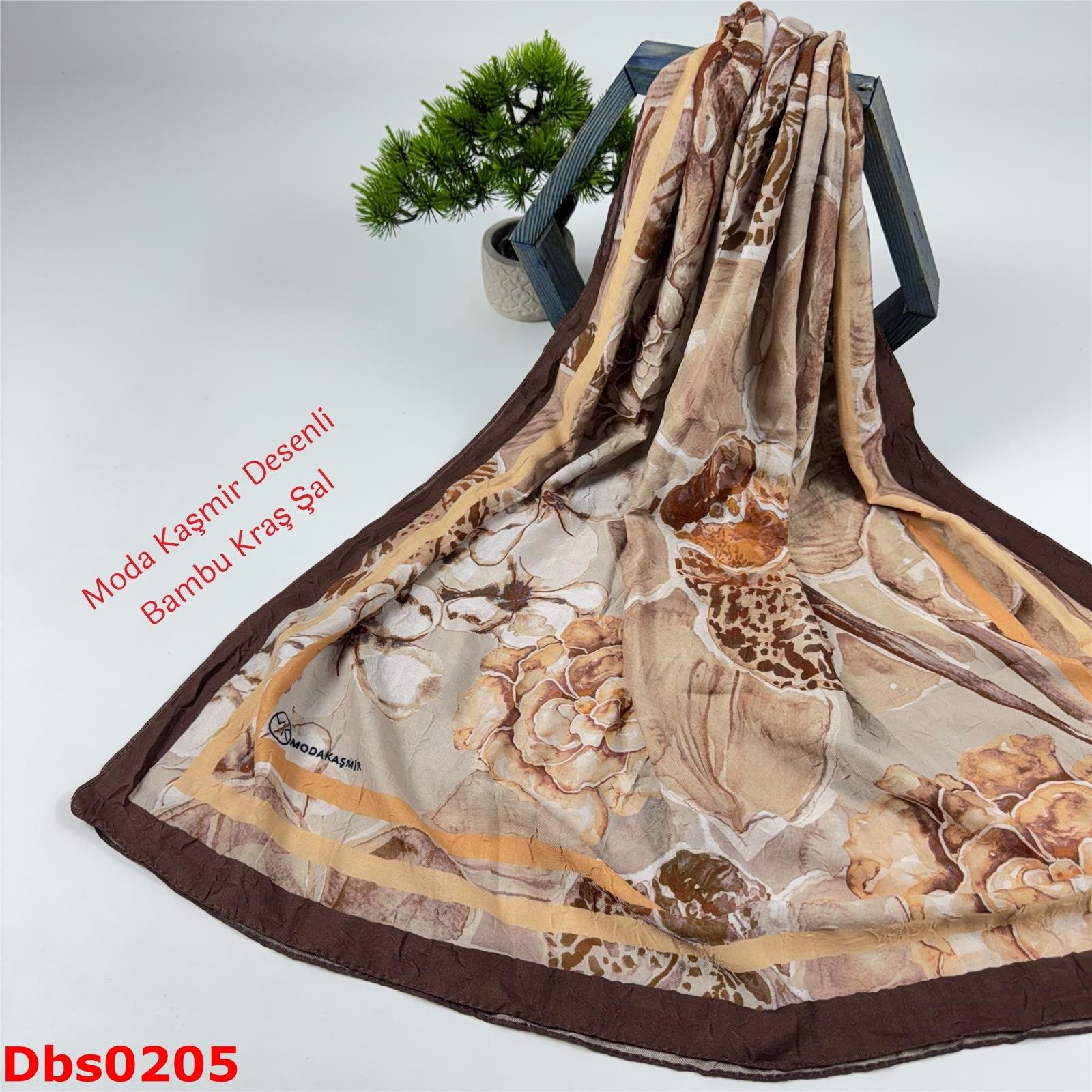 K-143 Moda Kaşmir Desenli Bambu Kraş Şal