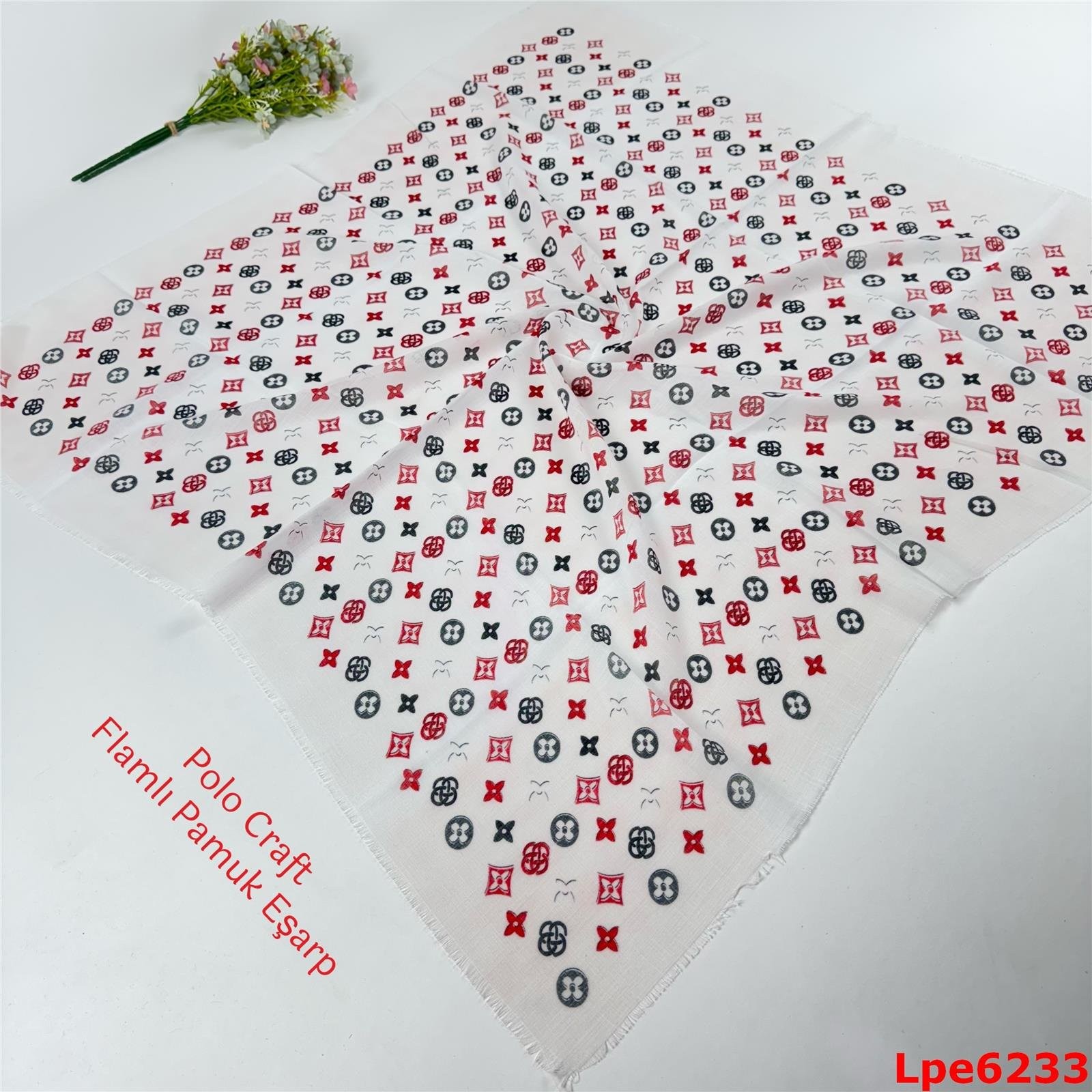 N-073 Polo Craft Flamlı Pamuk Eşarp