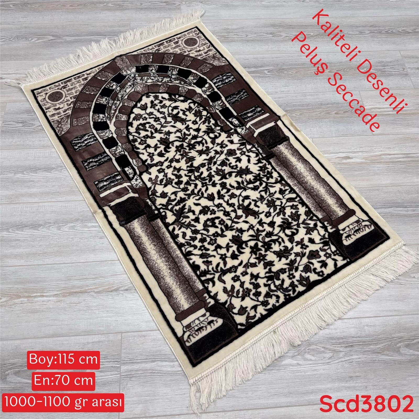ZU-020 Kaliteli Desenli Peluş Seccade