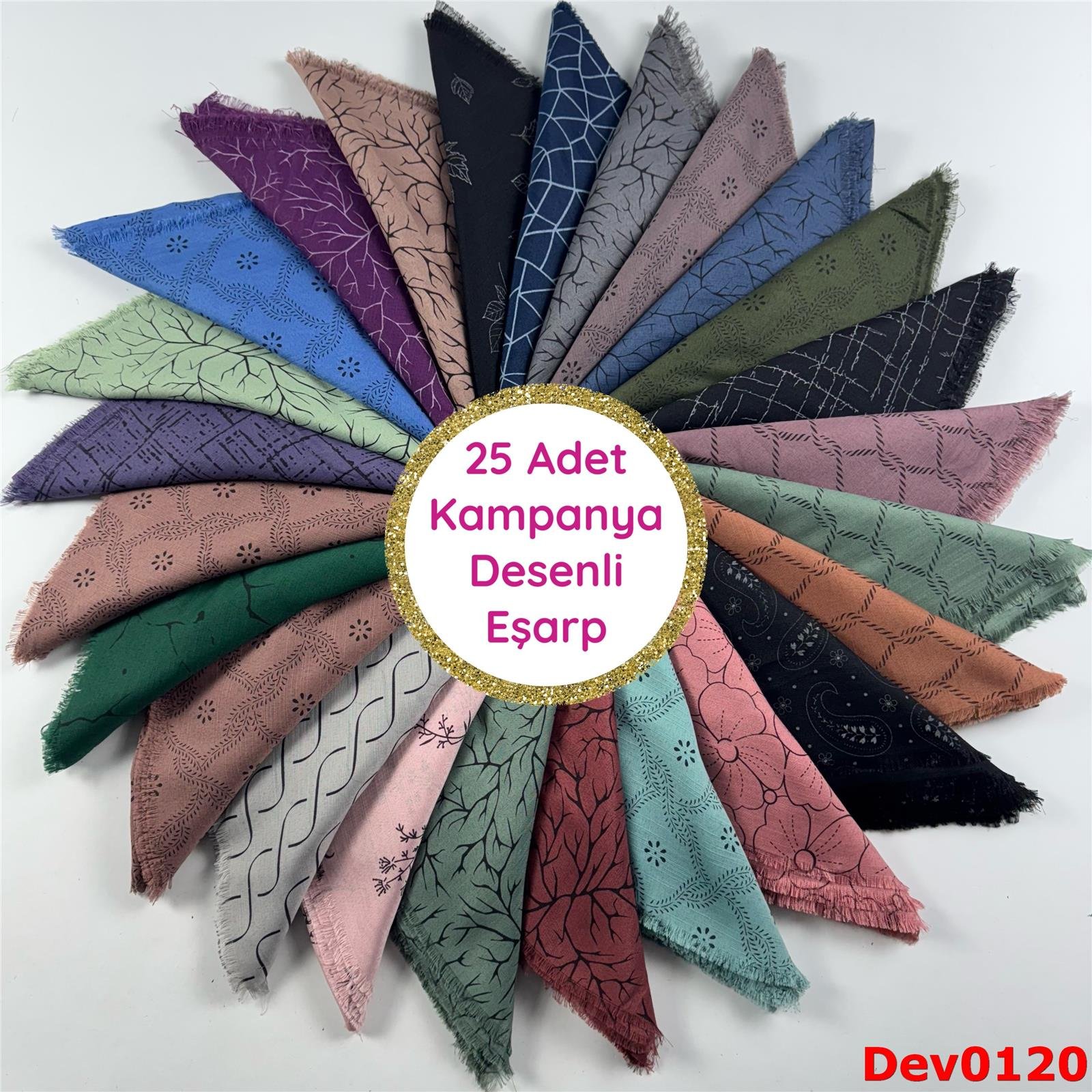 25 ADET KAMPANYA DESENLİ EŞARP