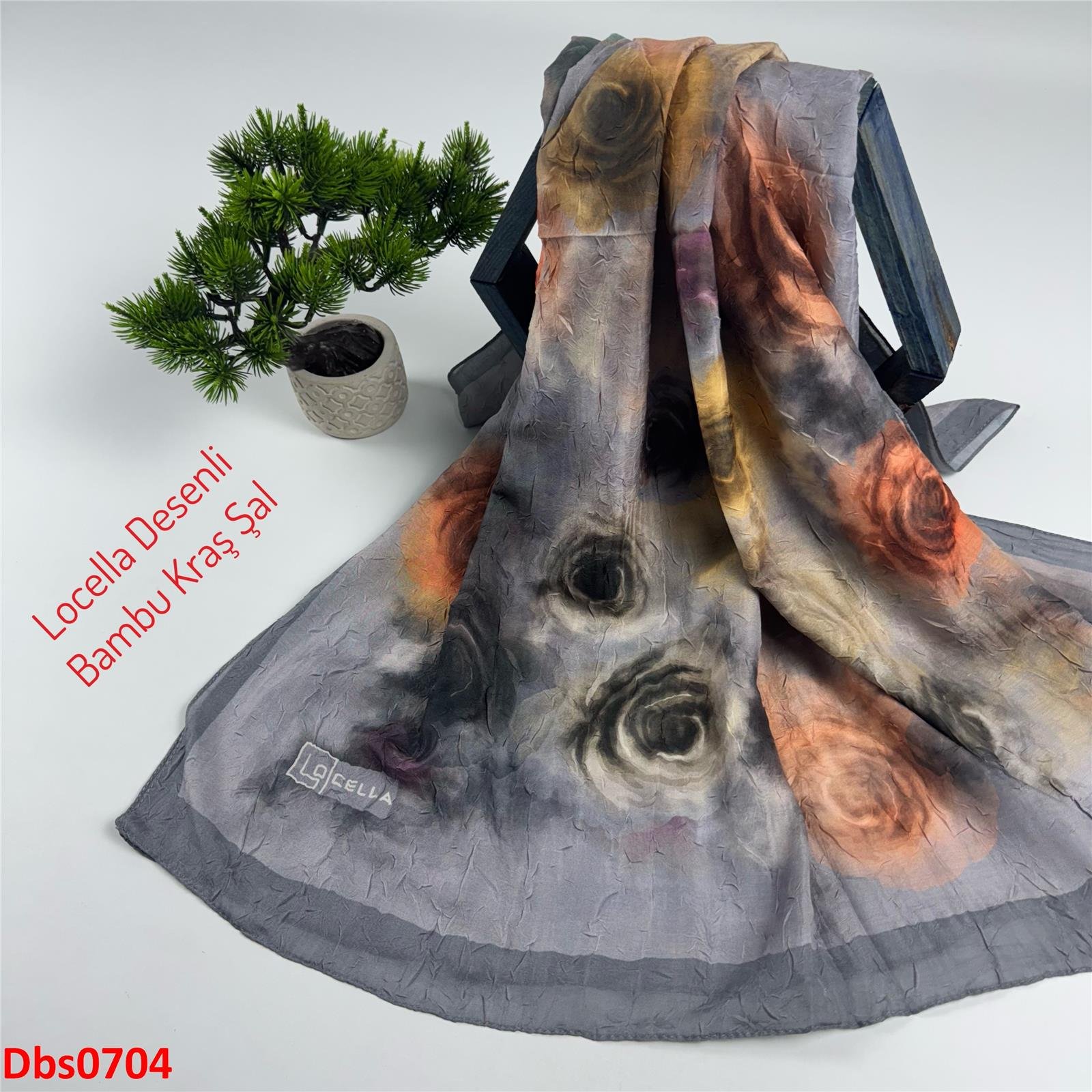 ZE-022 Locella Desenli Bambu Kraş Şal