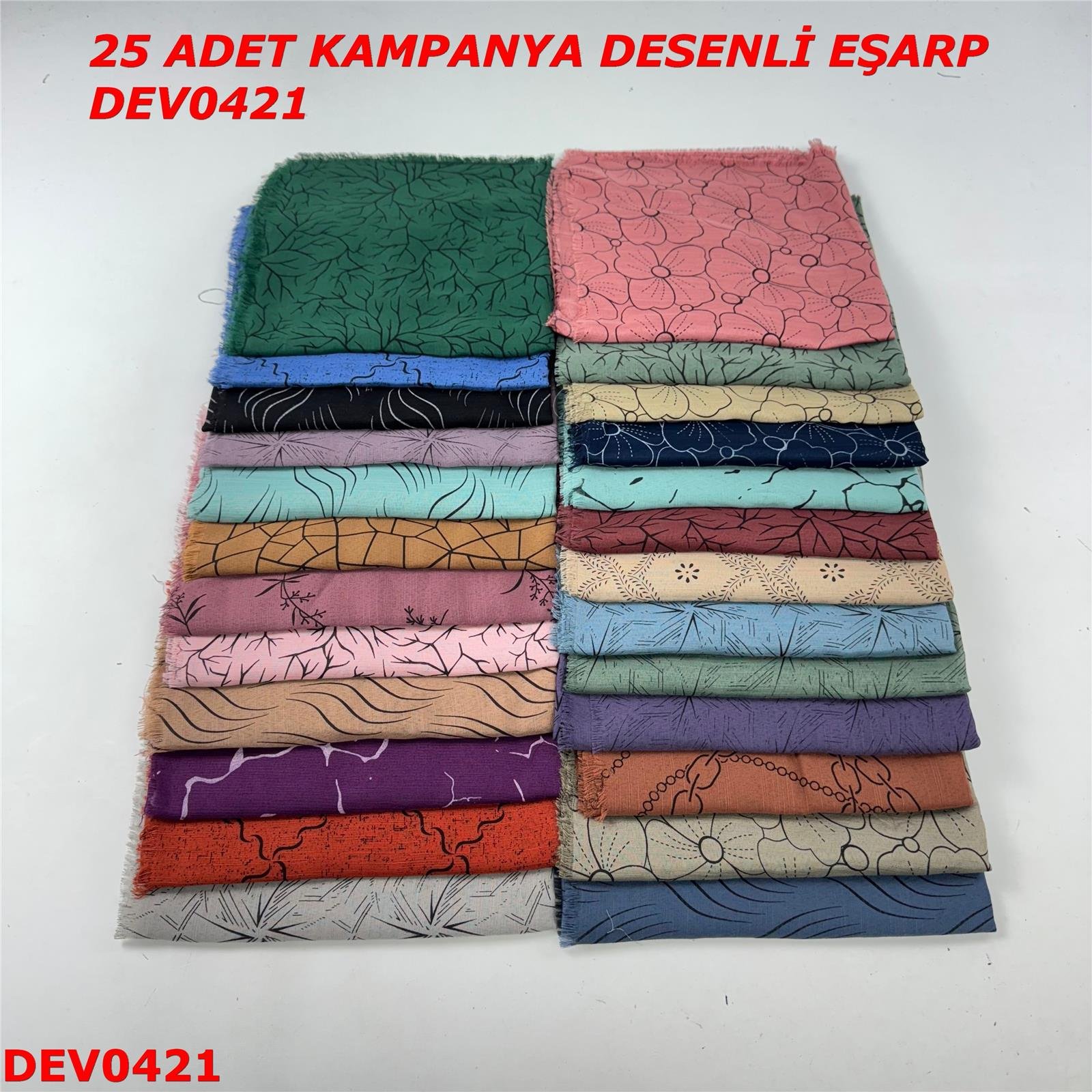 25 ADET  KAMPANYA DESENLİ EŞARP