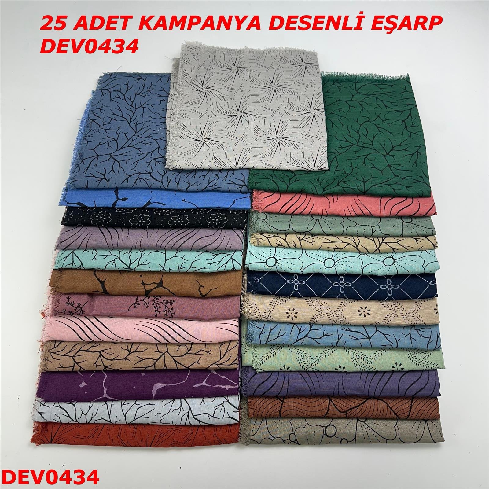 25 ADET  KAMPANYA DESENLİ EŞARP