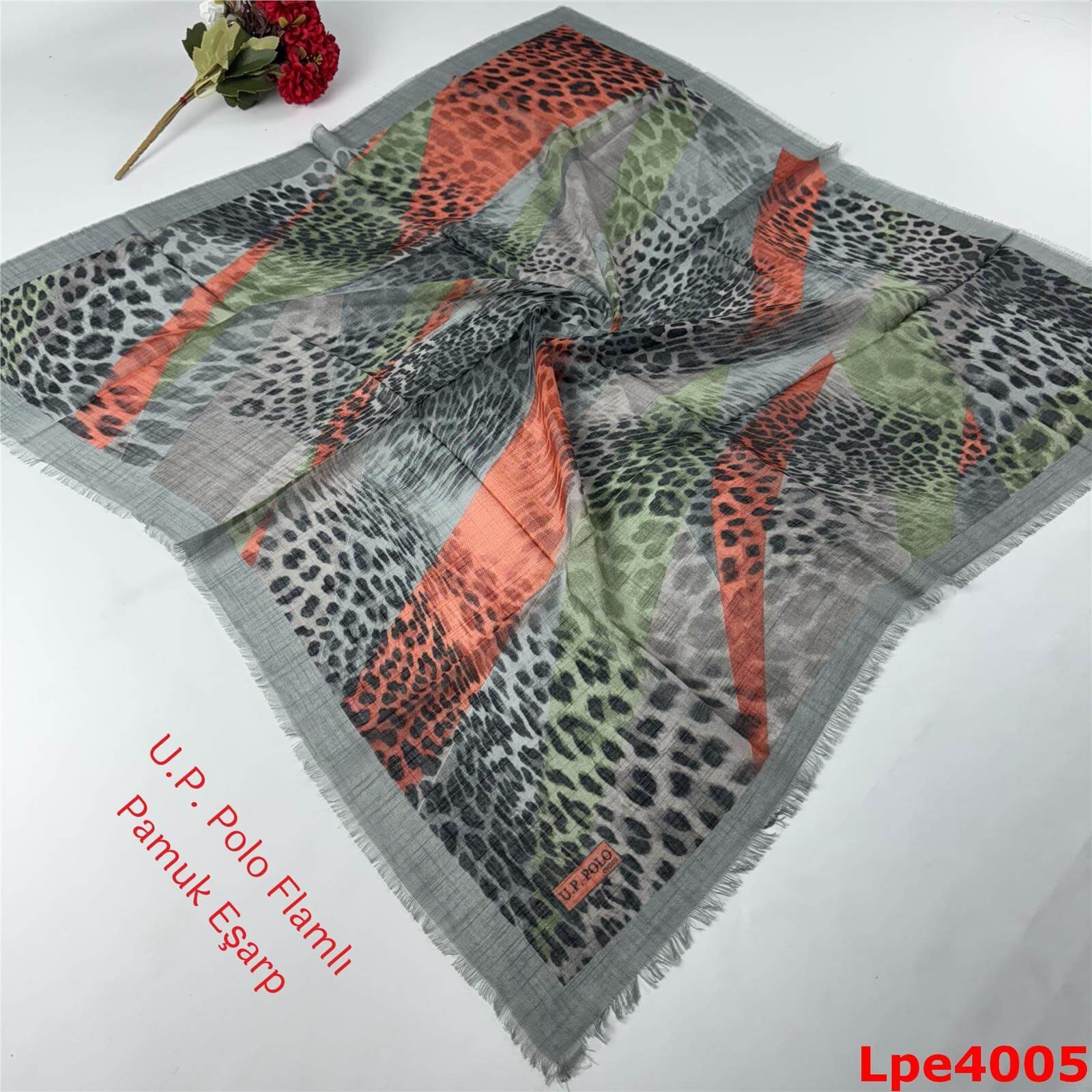O-045 U.P Polo Flamlı Pamuk Eşarp