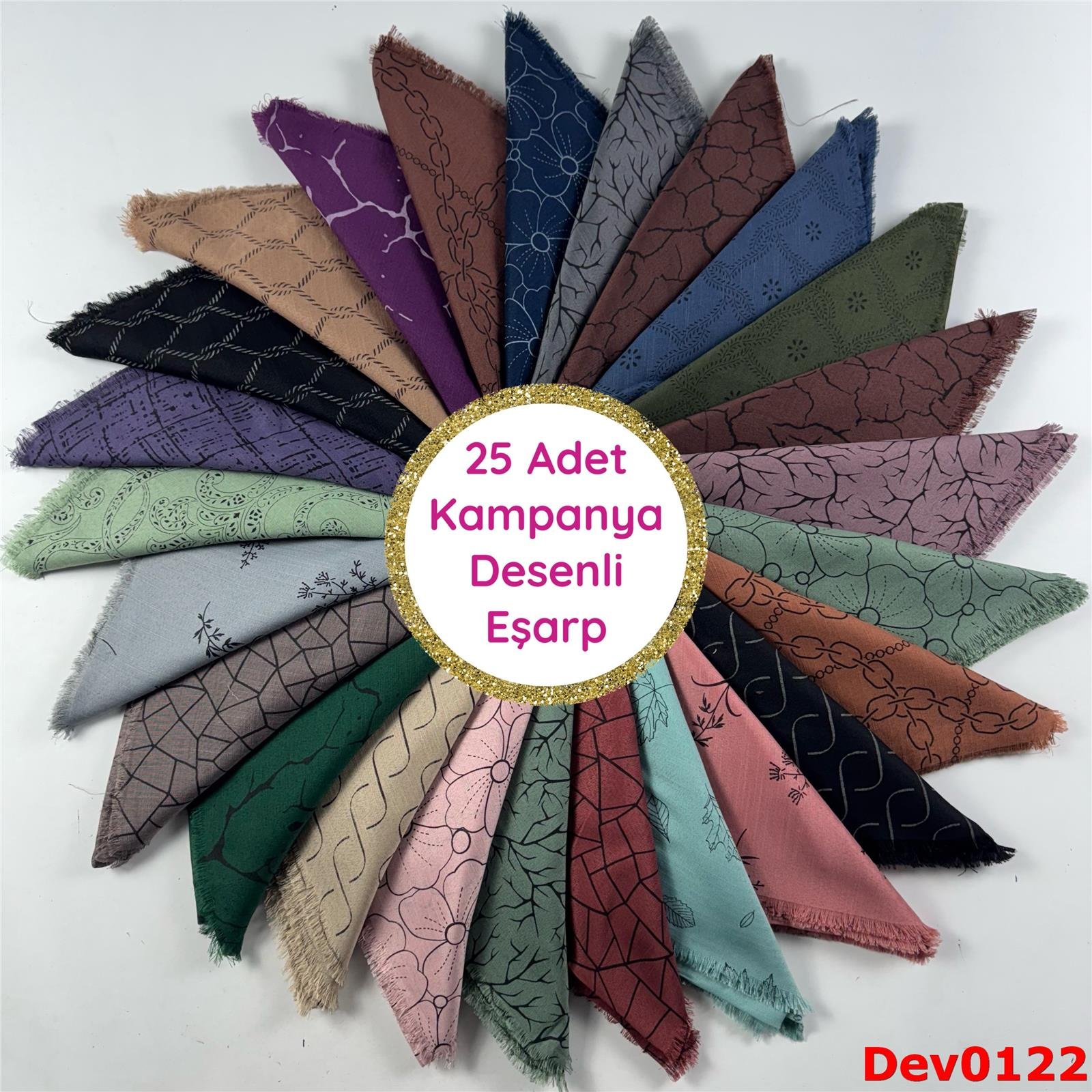 25 ADET KAMPANYA DESENLİ EŞARP