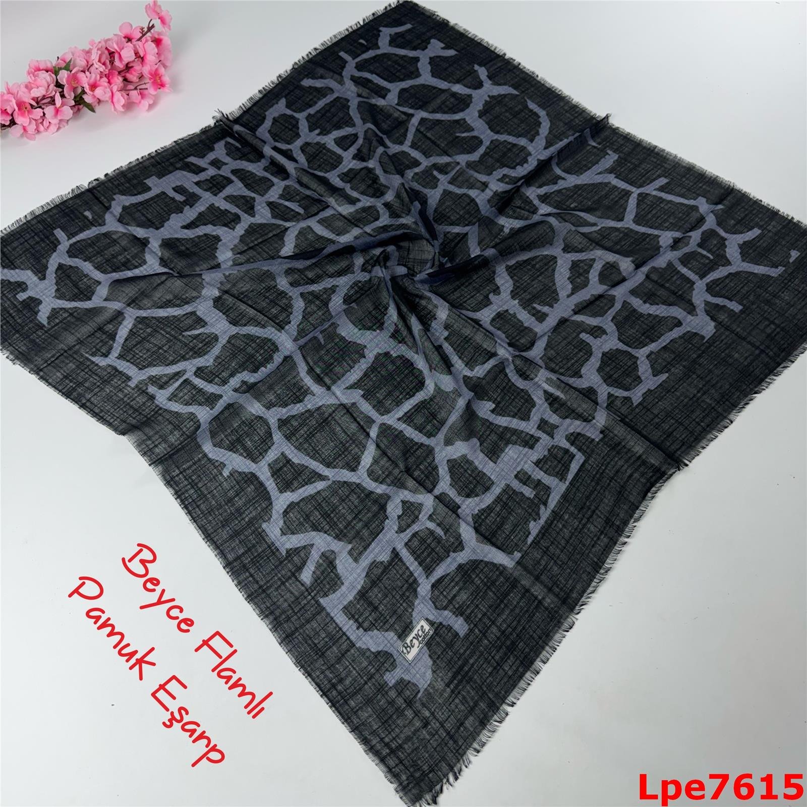 N-029 Beyce Flamlı Pamuk Eşarp