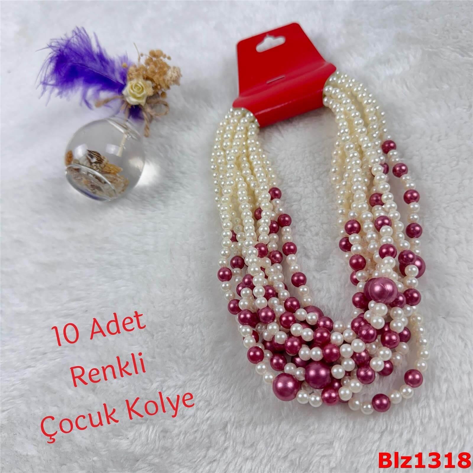 V-247 10 Adet İnci Renkli Kolye