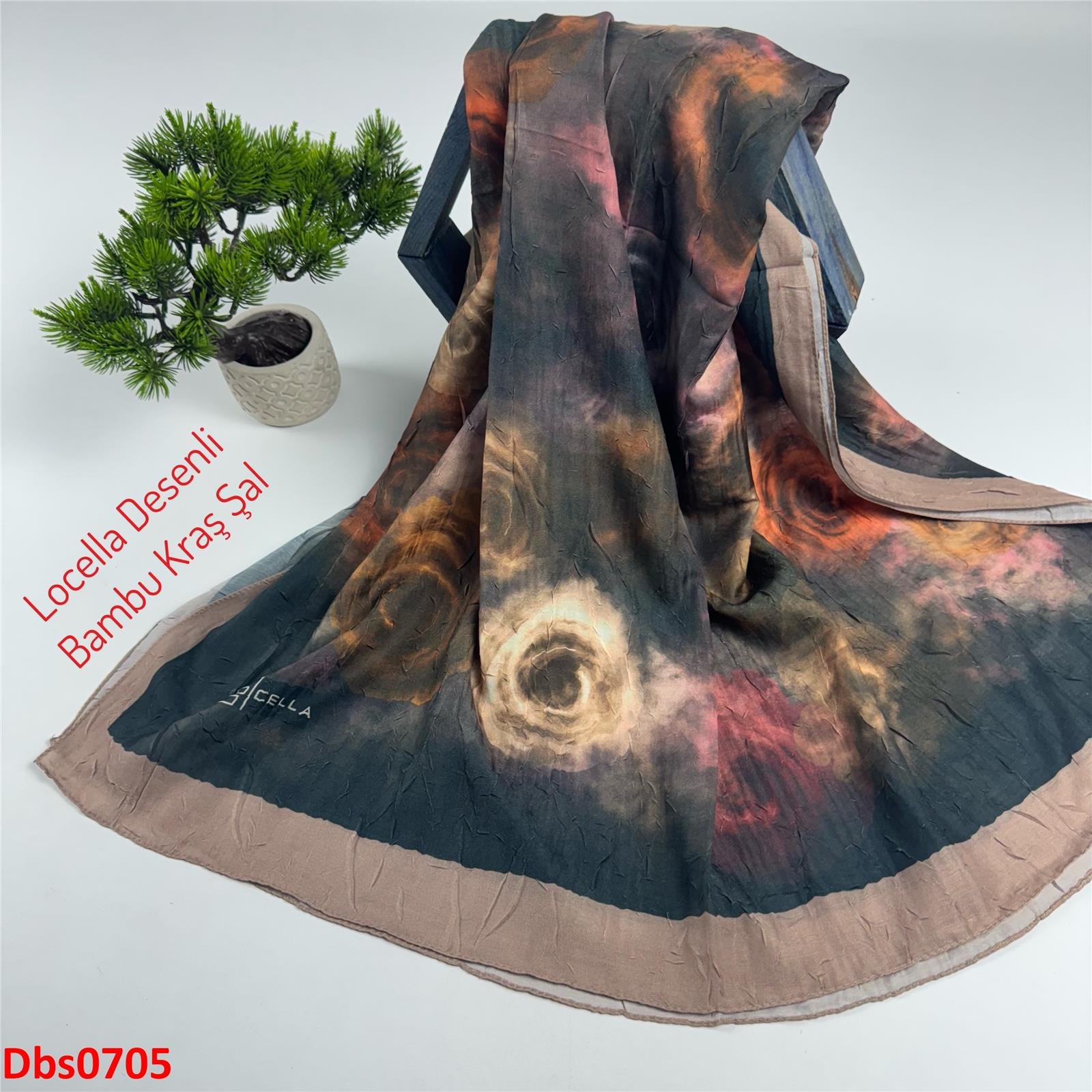 ZE-026 Locella Desenli Bambu Kraş Şal