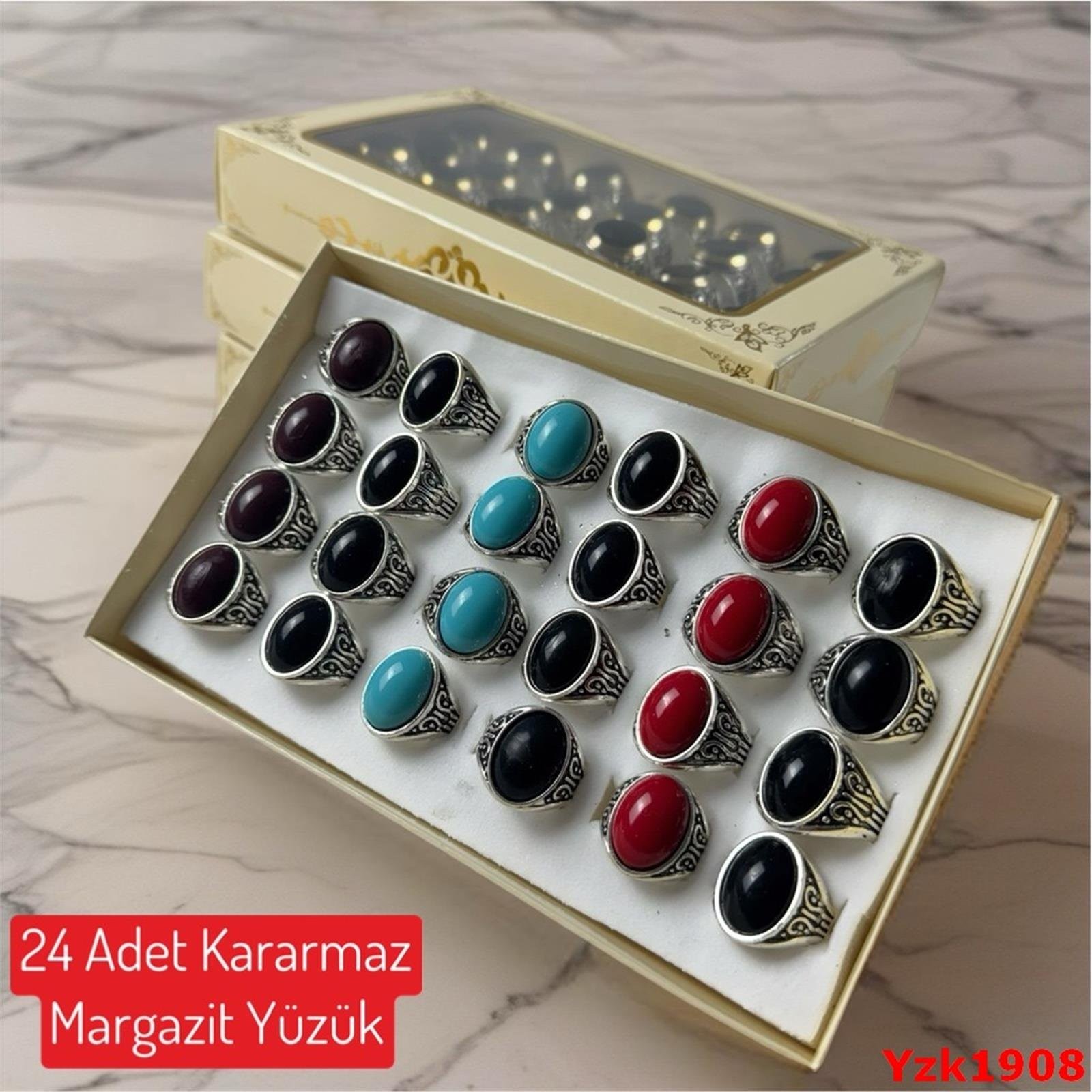 ZN-226 24'lü Kararmaz Margazit Erkek Yüzük