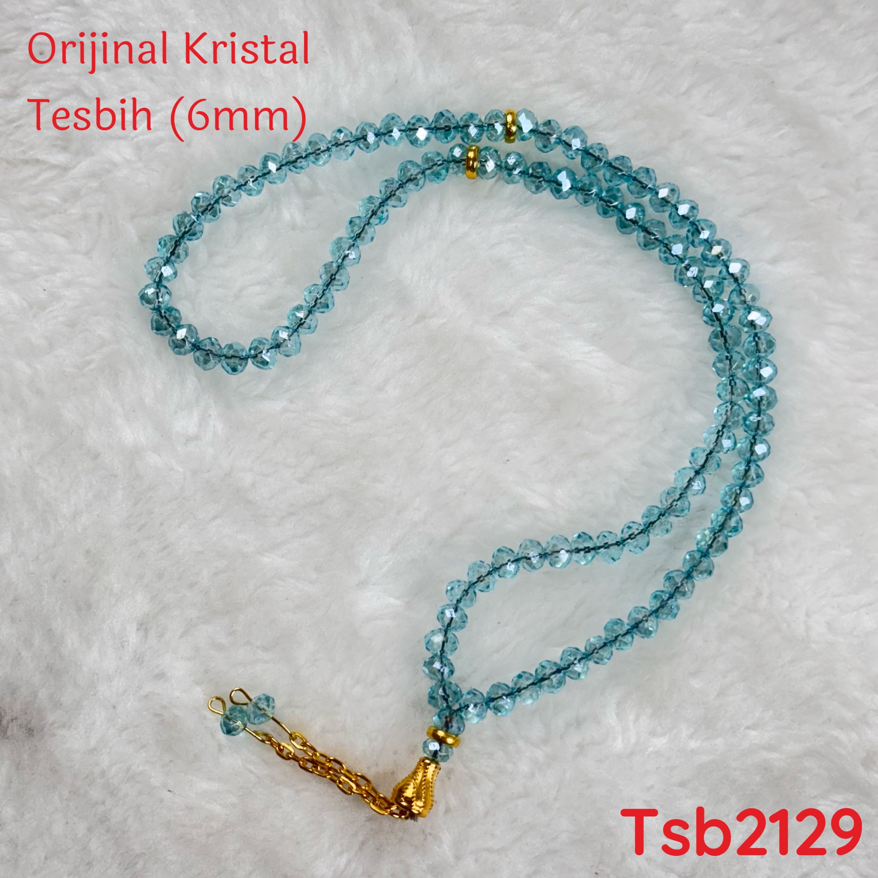 V-389 Orijinal Kristal Tesbih 6mm