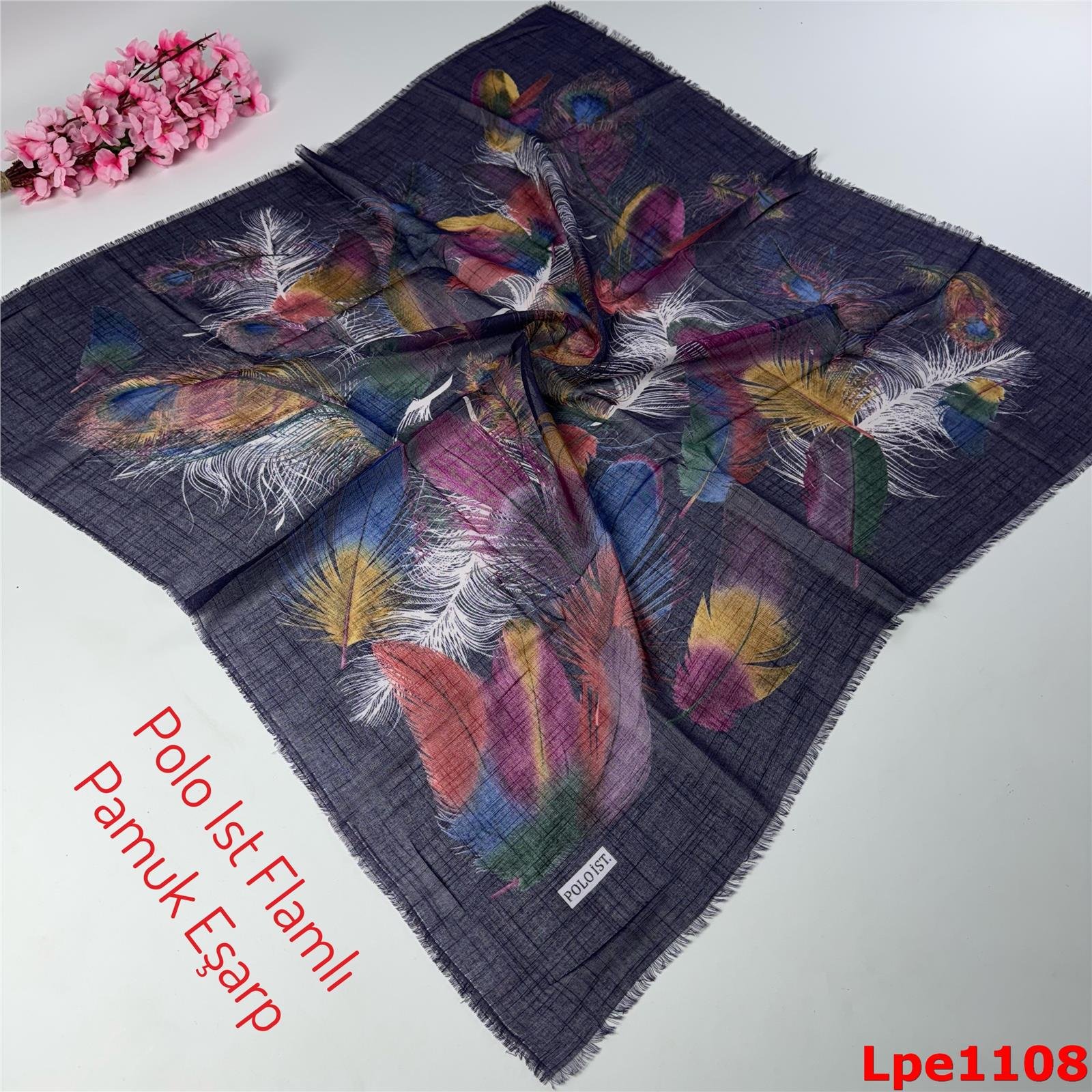 N-151 Polo İst Flamlı Pamuk Eşarp