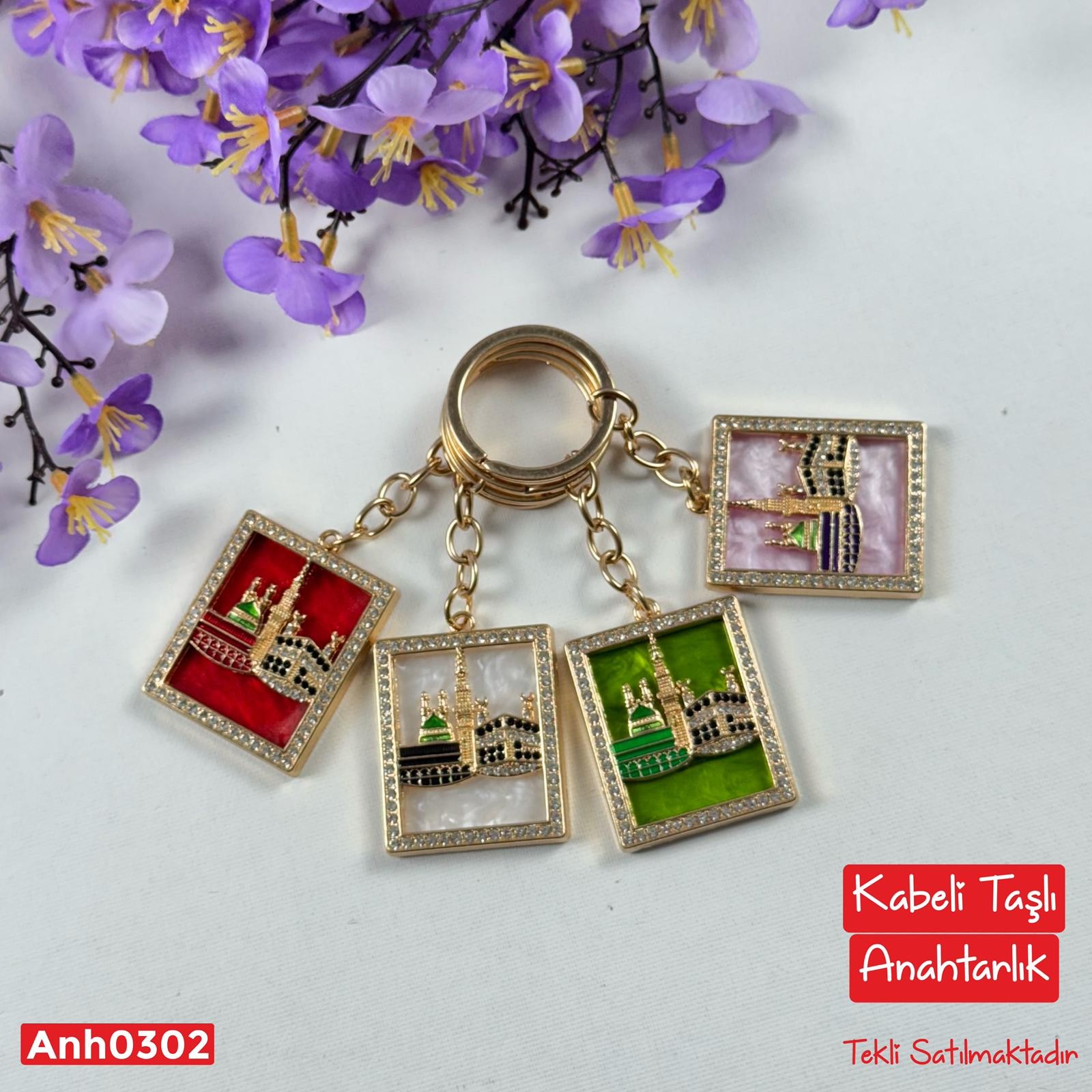 ZD-125 Kabeli Renkli Taşlı Anahtarlık