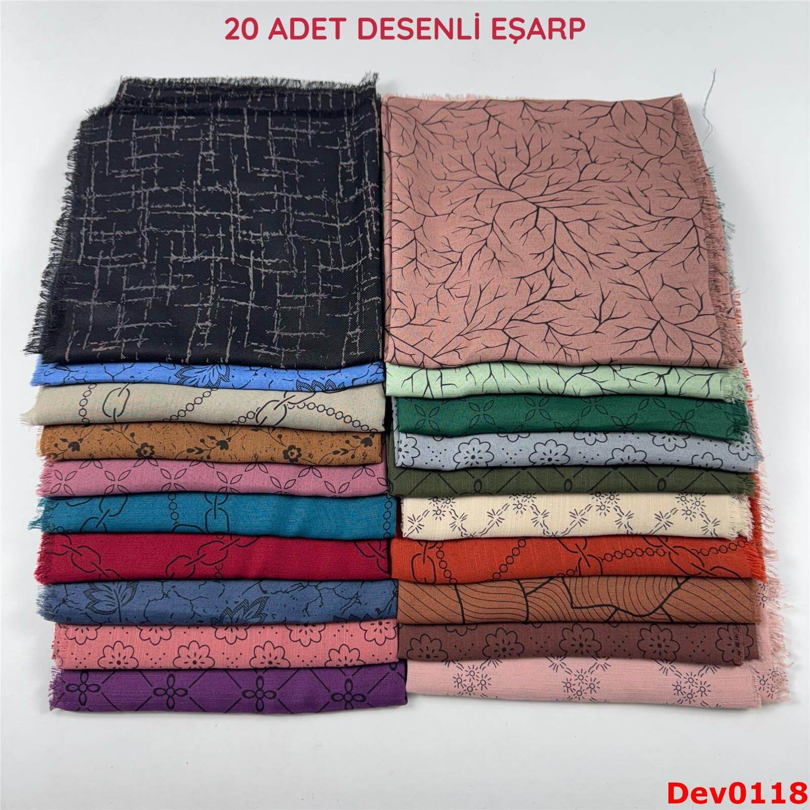 KAMPANYA.. 20 Adet Desenli Eşarp