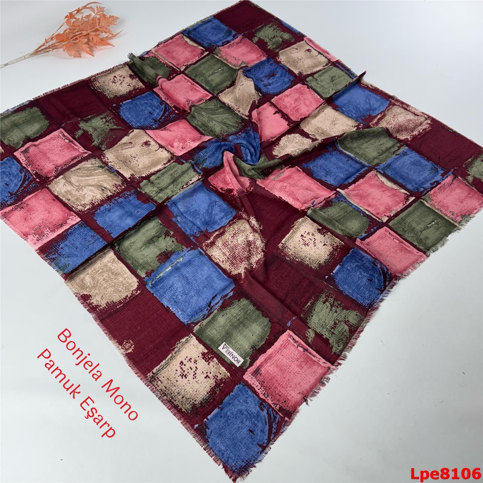 N-031 Bonjela Mono Pamuk Eşarp