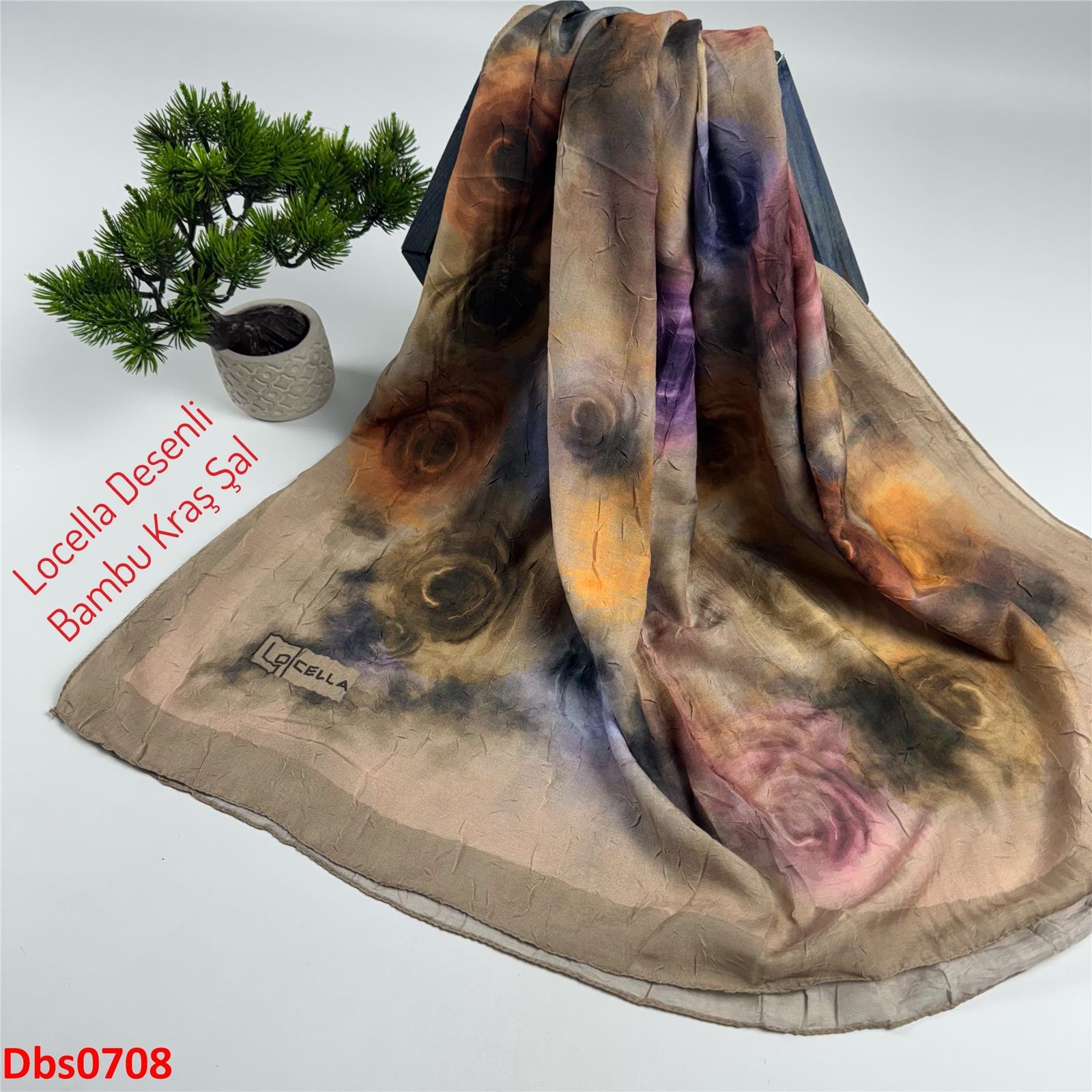 ZE-032 Locella Desenli Bambu Kraş Şal