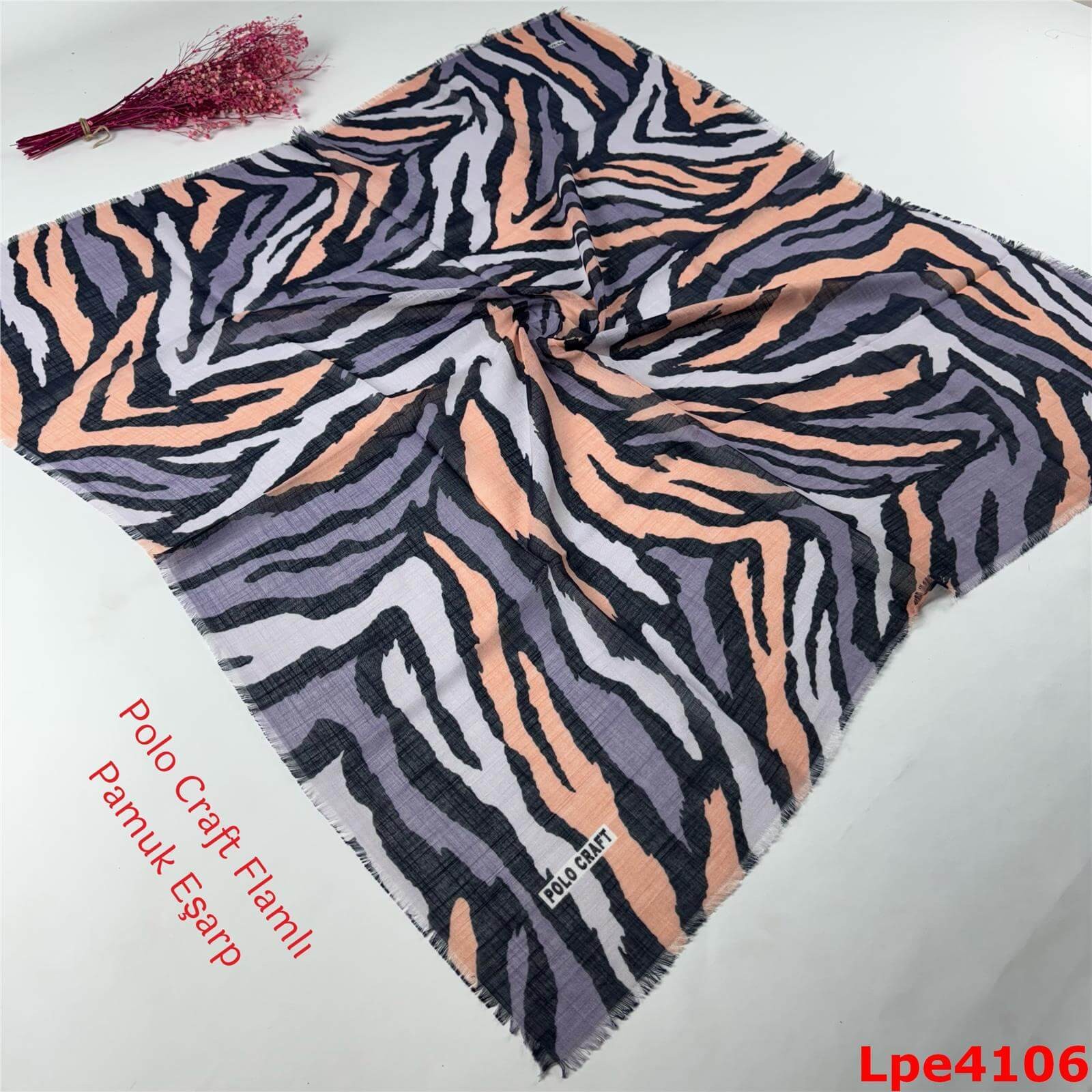 O-059 Polo Craft Flamlı Pamuk Eşarp