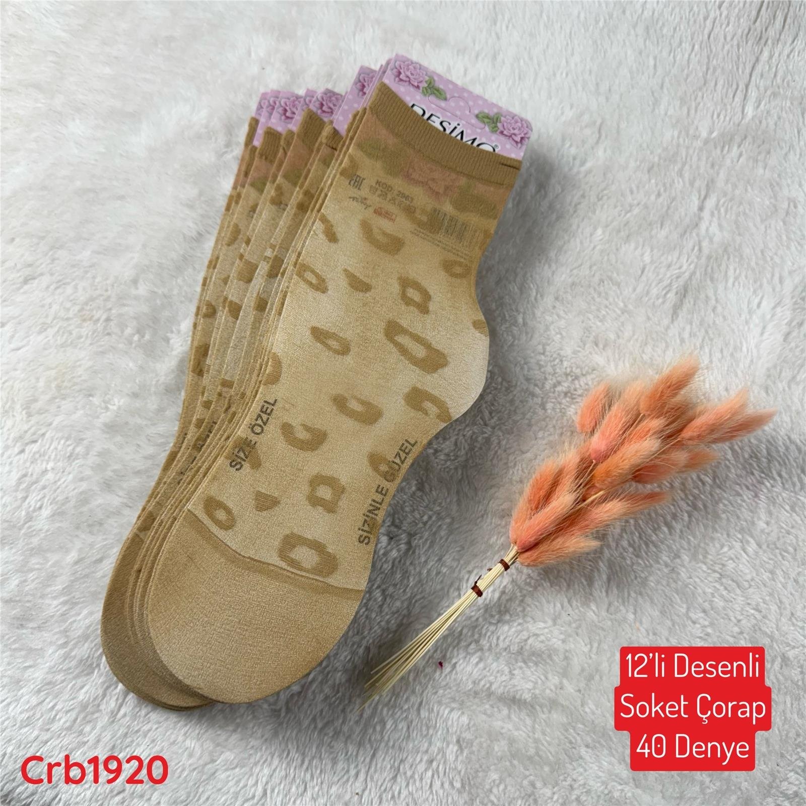 ZV-259 Desenli Soket Çorap (40 Denye) 12 ADET