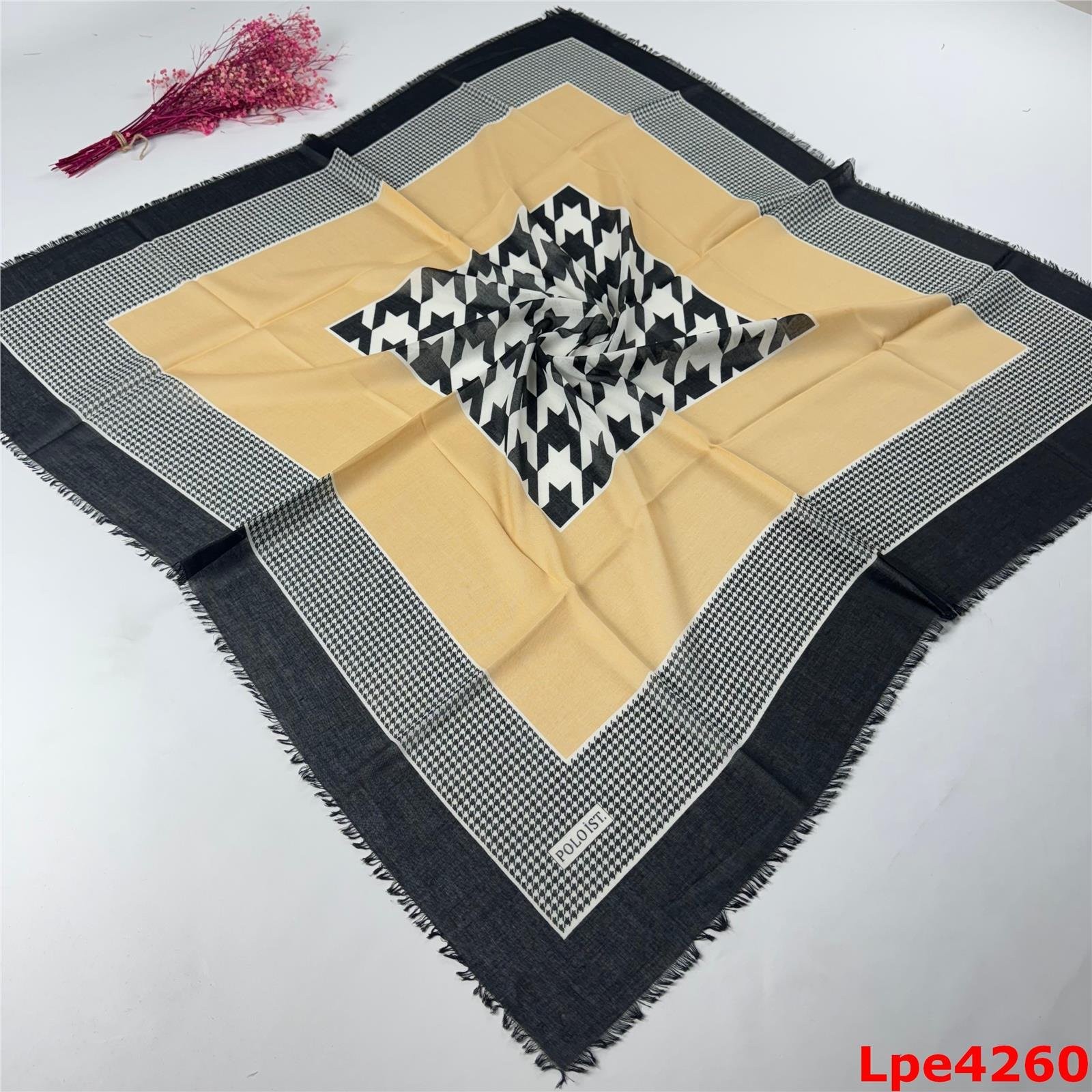 L-060 Flamlı Pamuk Eşarp