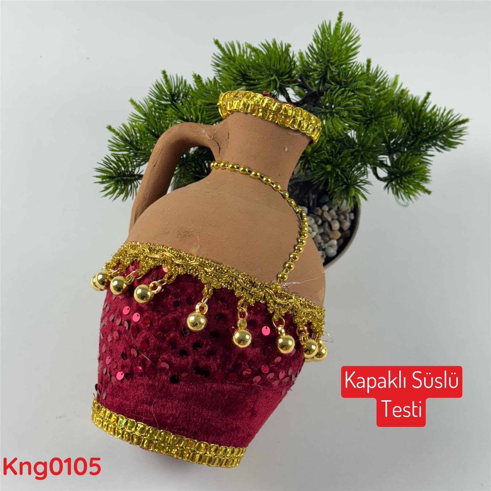 ZV-170 Kapaklı Süslü Testi