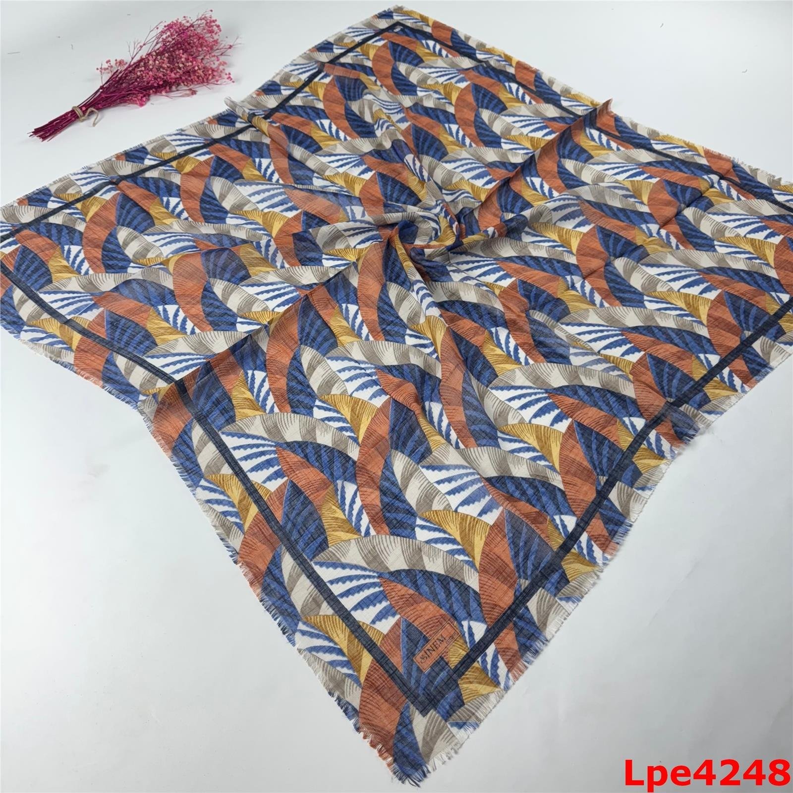L-048 Flamlı Pamuk Eşarp