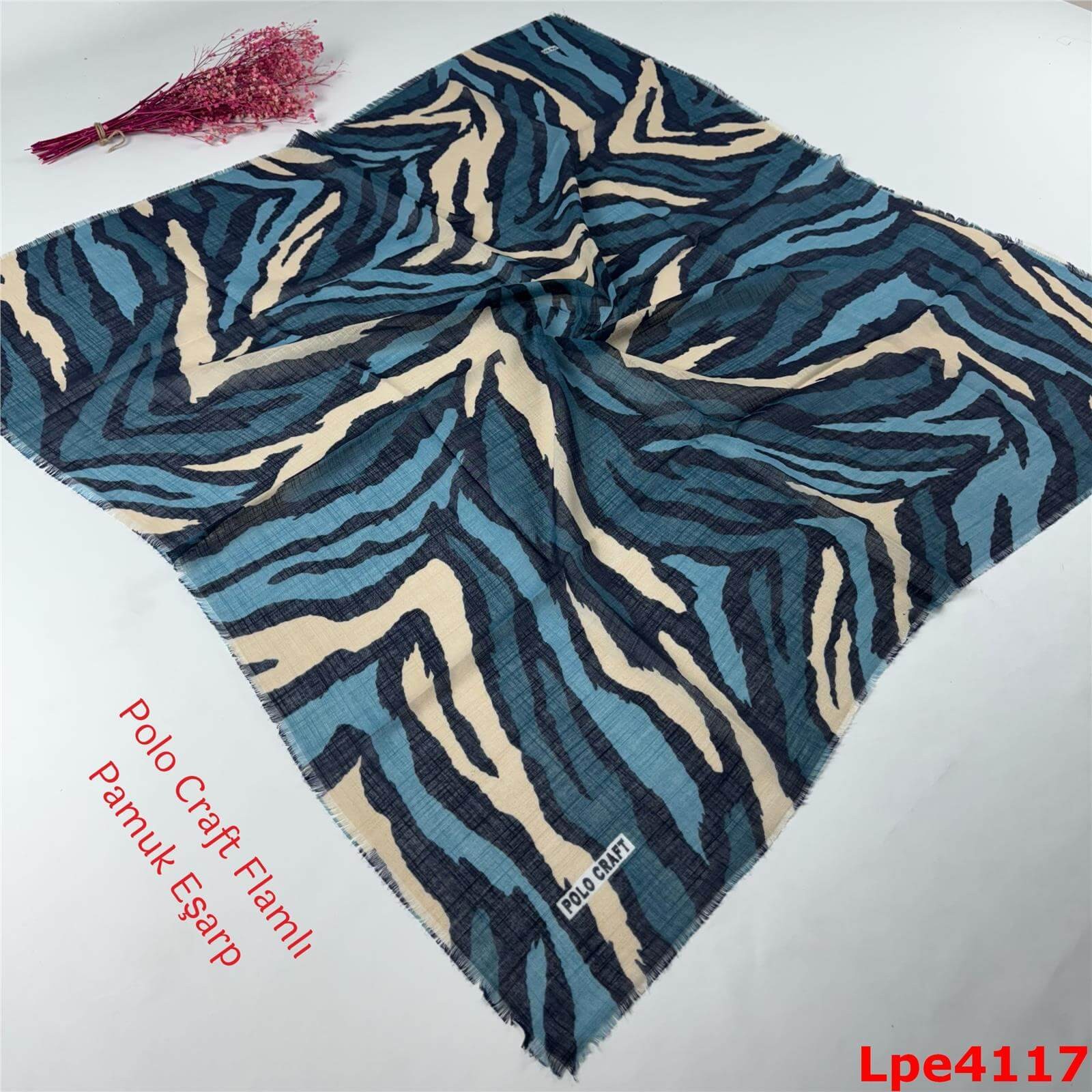 O-070 Polo Craft Flamlı Pamuk Eşarp