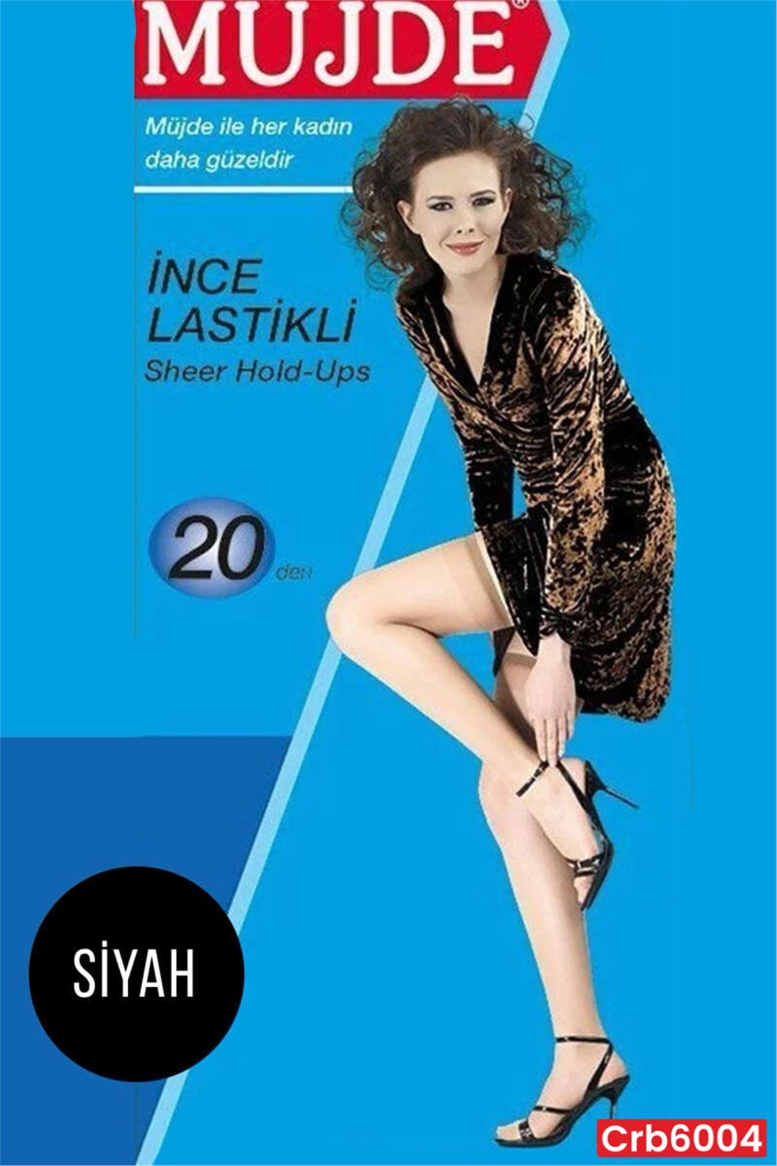 ZN-054 Müjde Lastikli Çorap (20 Denye) 500 Siyah