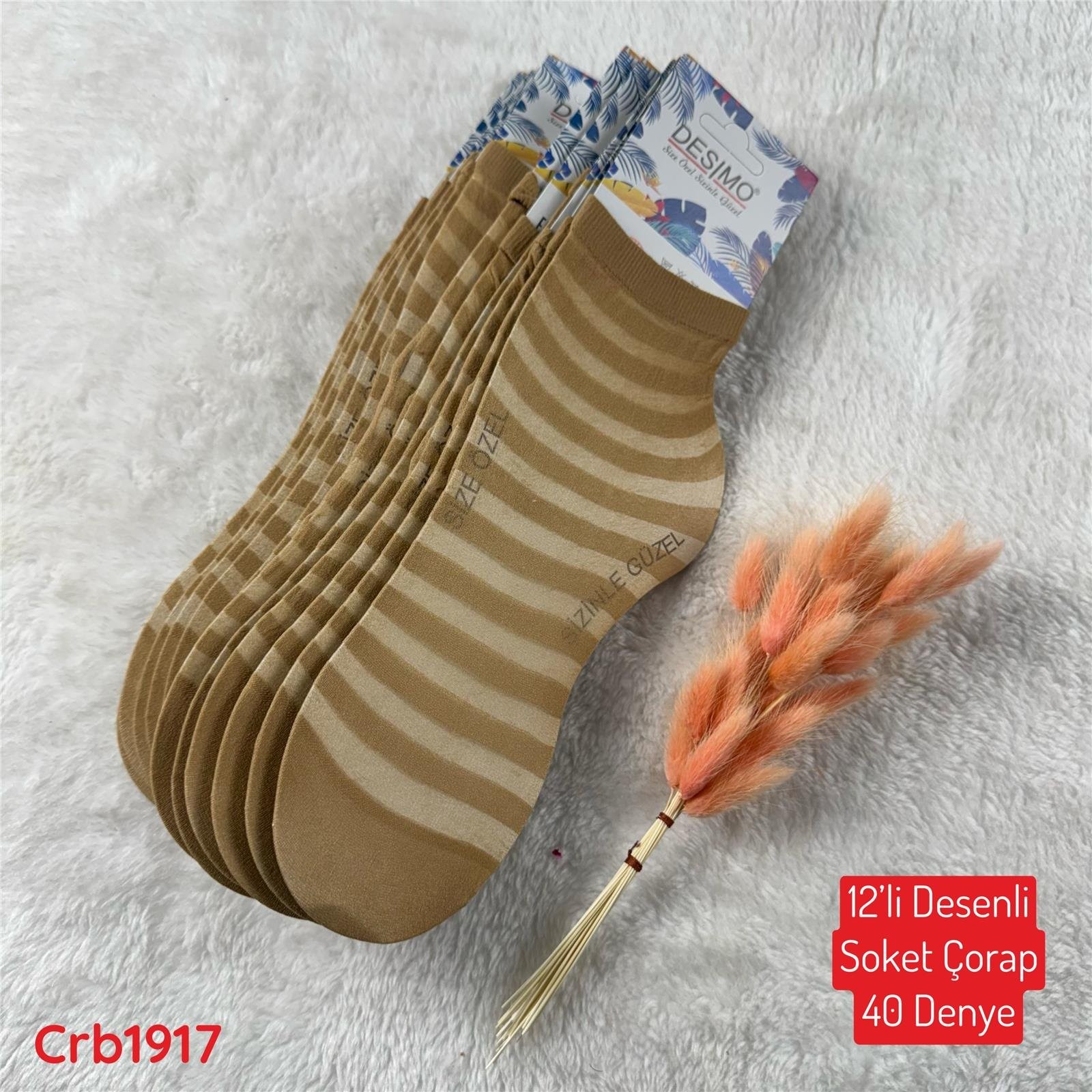 ZV-241 Desenli Soket Çorap (40 Denye) 12 ADET