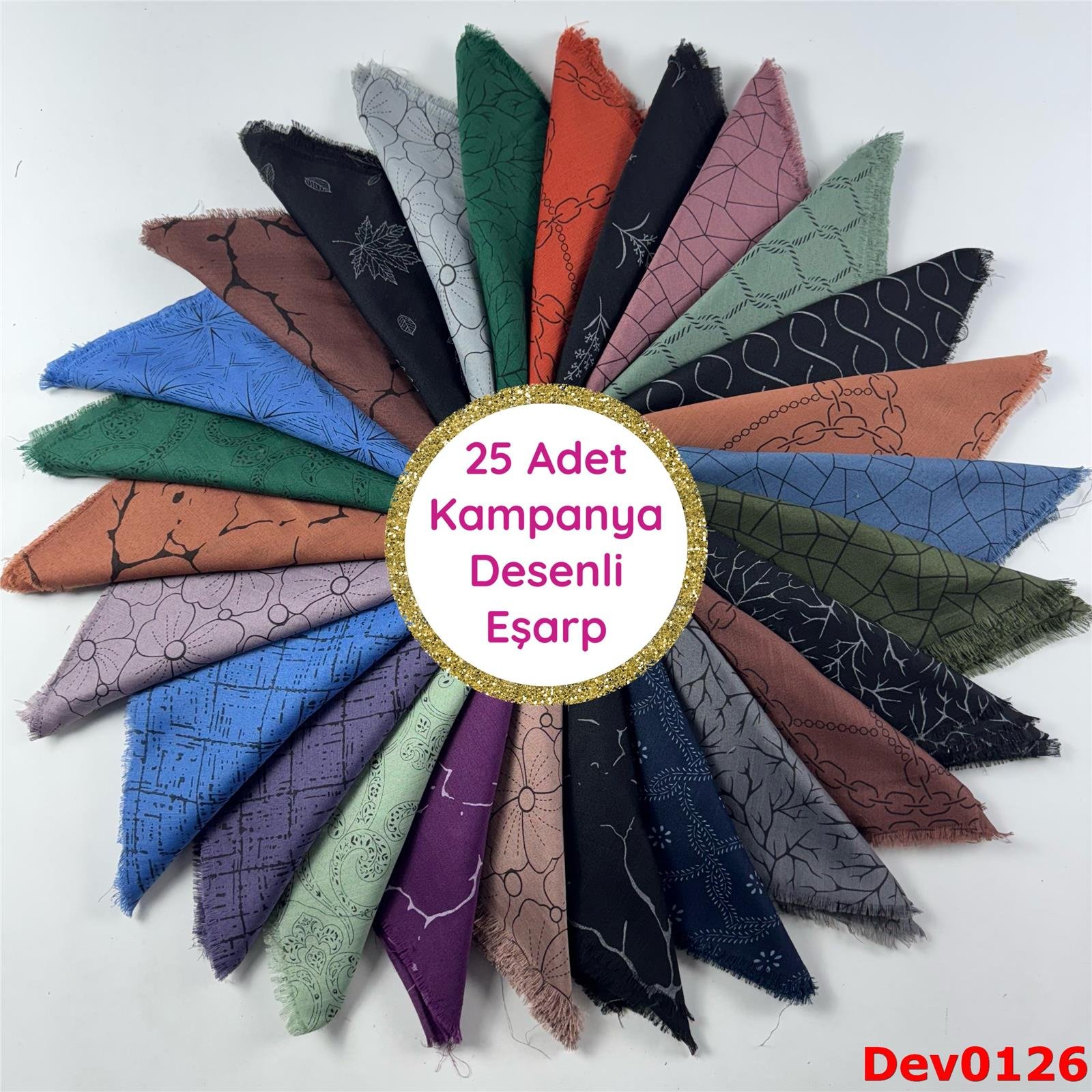 25 ADET KAMPANYA DESENLİ EŞARP