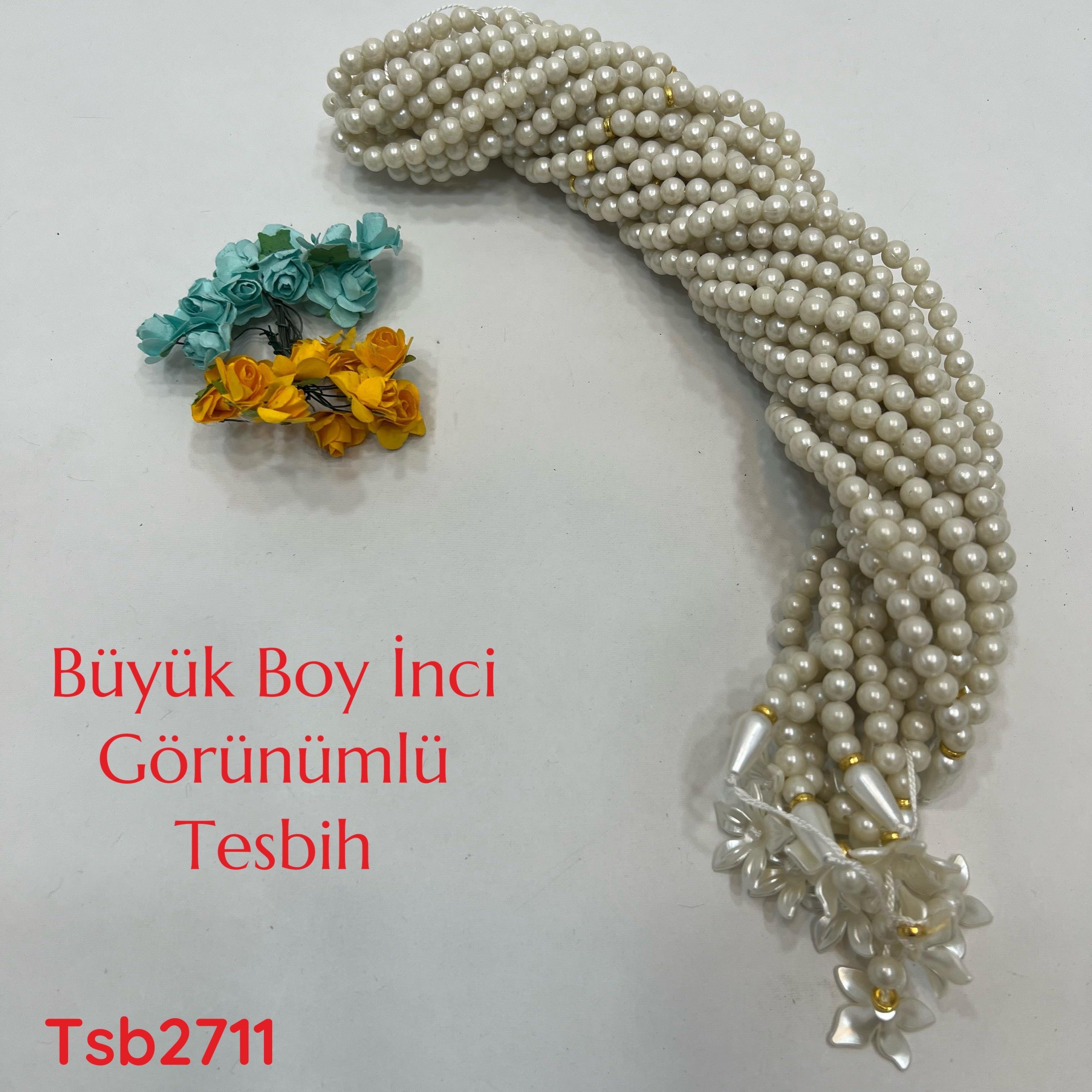 V-183 10'lu Büyük Boy İnci Görünümlü Tesbih