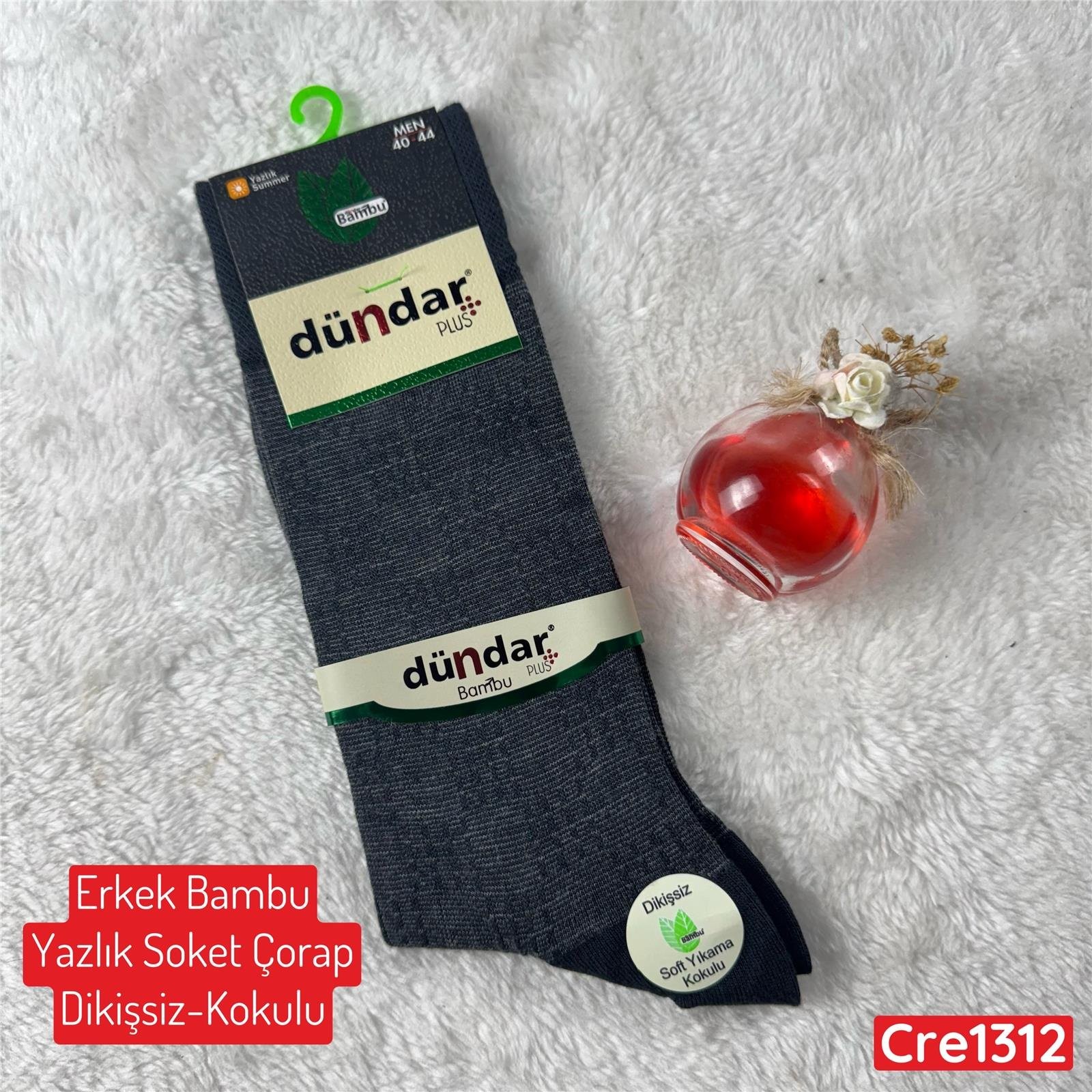 H-052 DÜNDAR Erkek Bambu Yazlık Soket Çorap (Dikişsiz Parfümlü)
