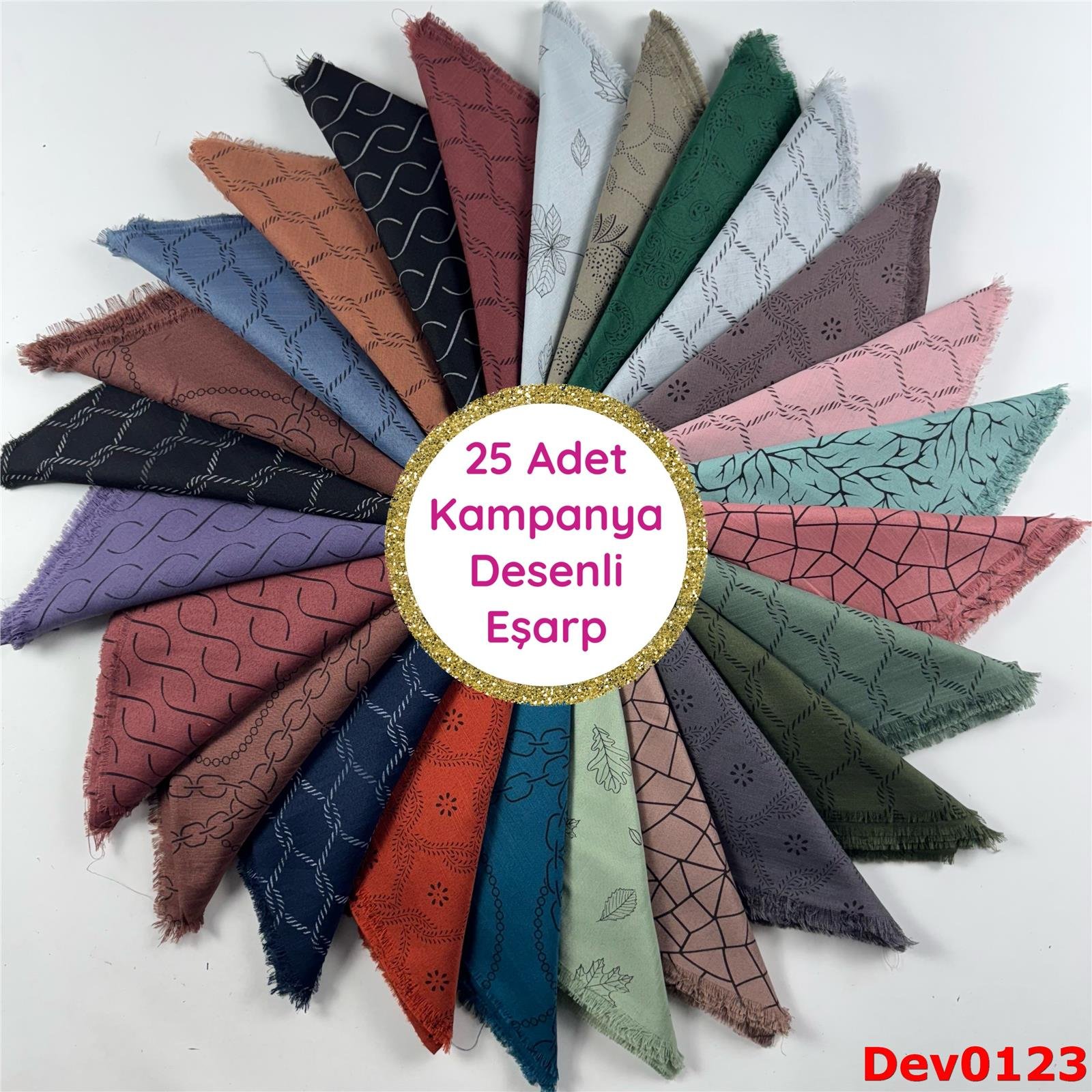 25 ADET KAMPANYA DESENLİ EŞARP