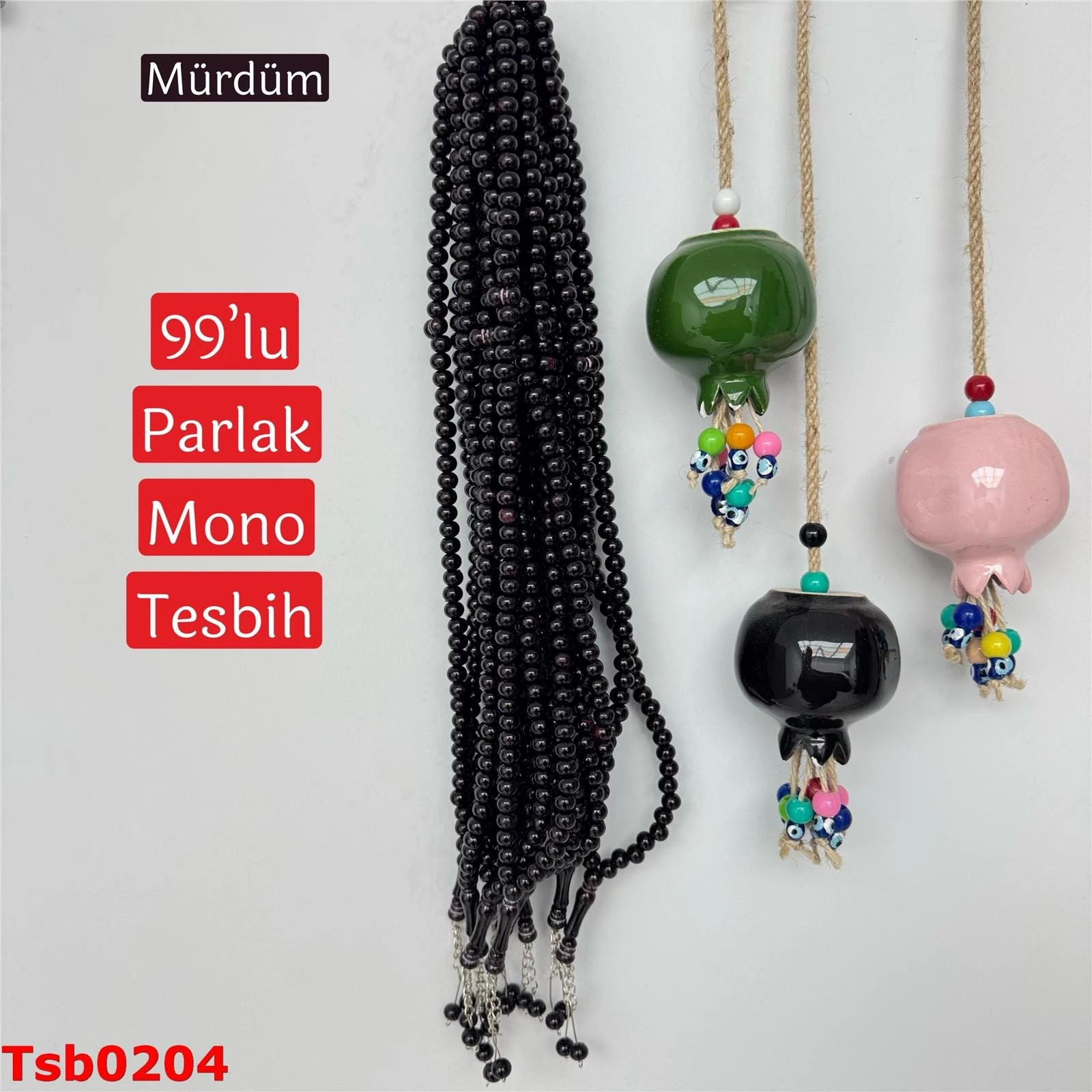 ZZ-349 Parlak Mono 99'lu Tesbih(10mm)
