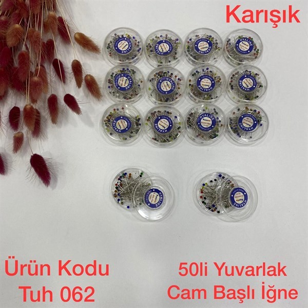 S-040 50'li Yuvarlak Cam Başlı İğne 062