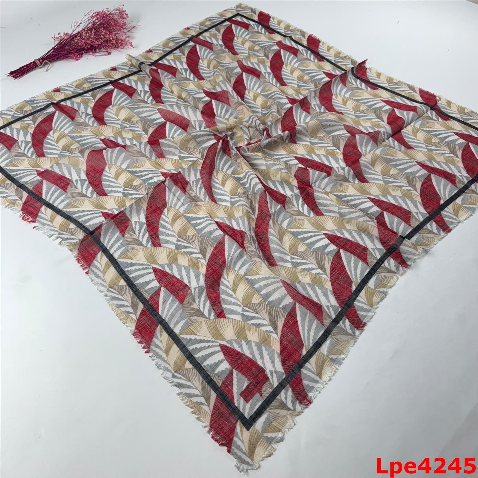 L-045 Flamlı Pamuk Eşarp