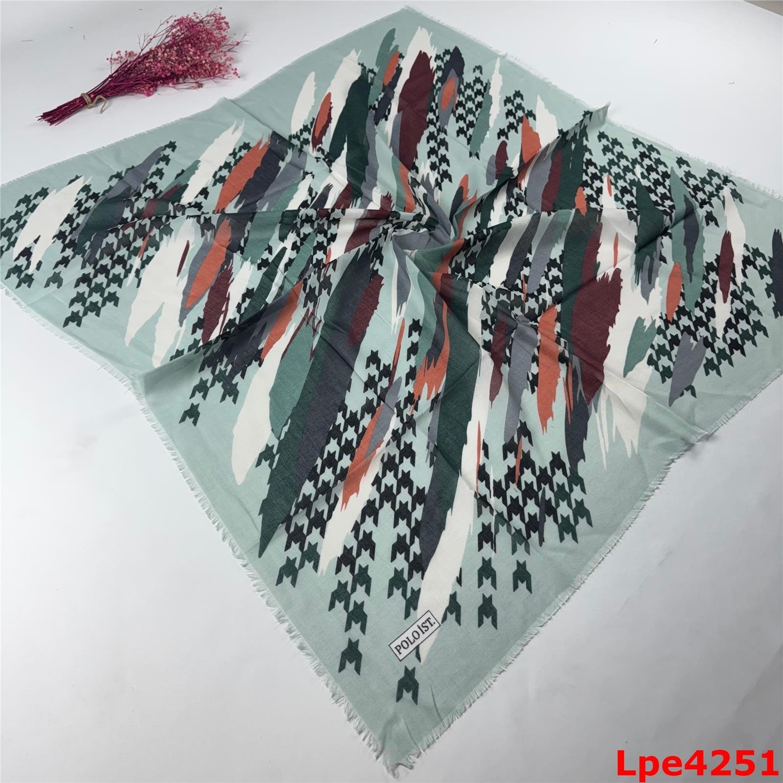 L-051 Flamlı Pamuk Eşarp