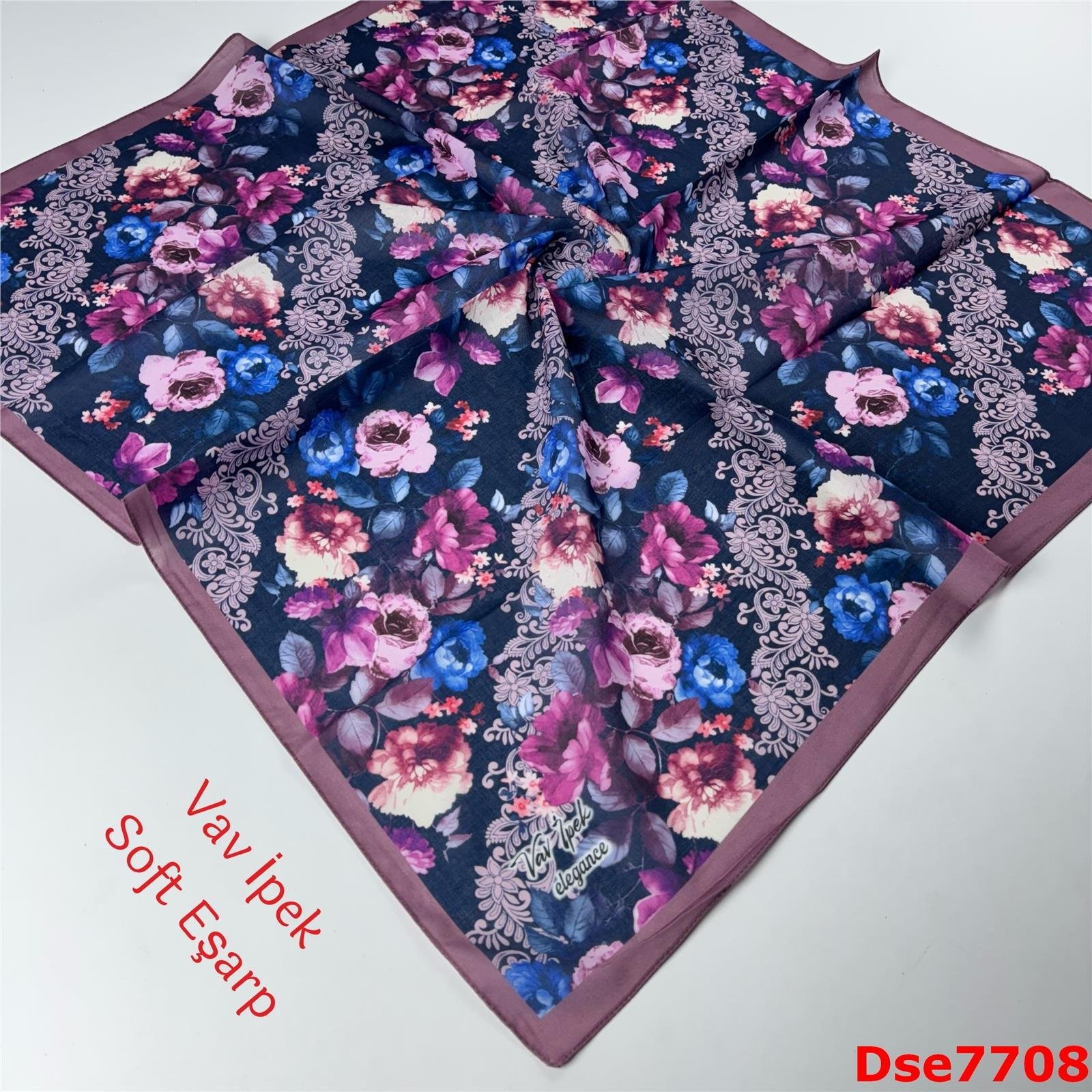 S-127 Vav İpek Soft Eşarp