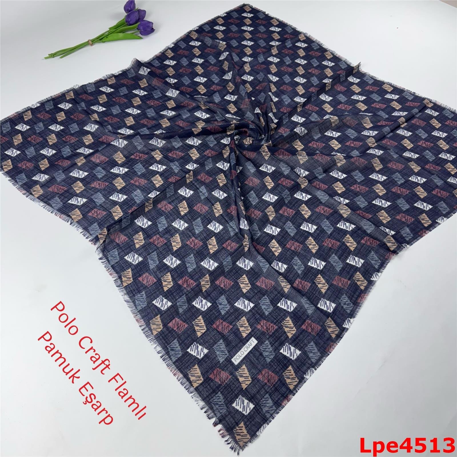 N-144 Polo Craft Flamlı Pamuk Eşarp